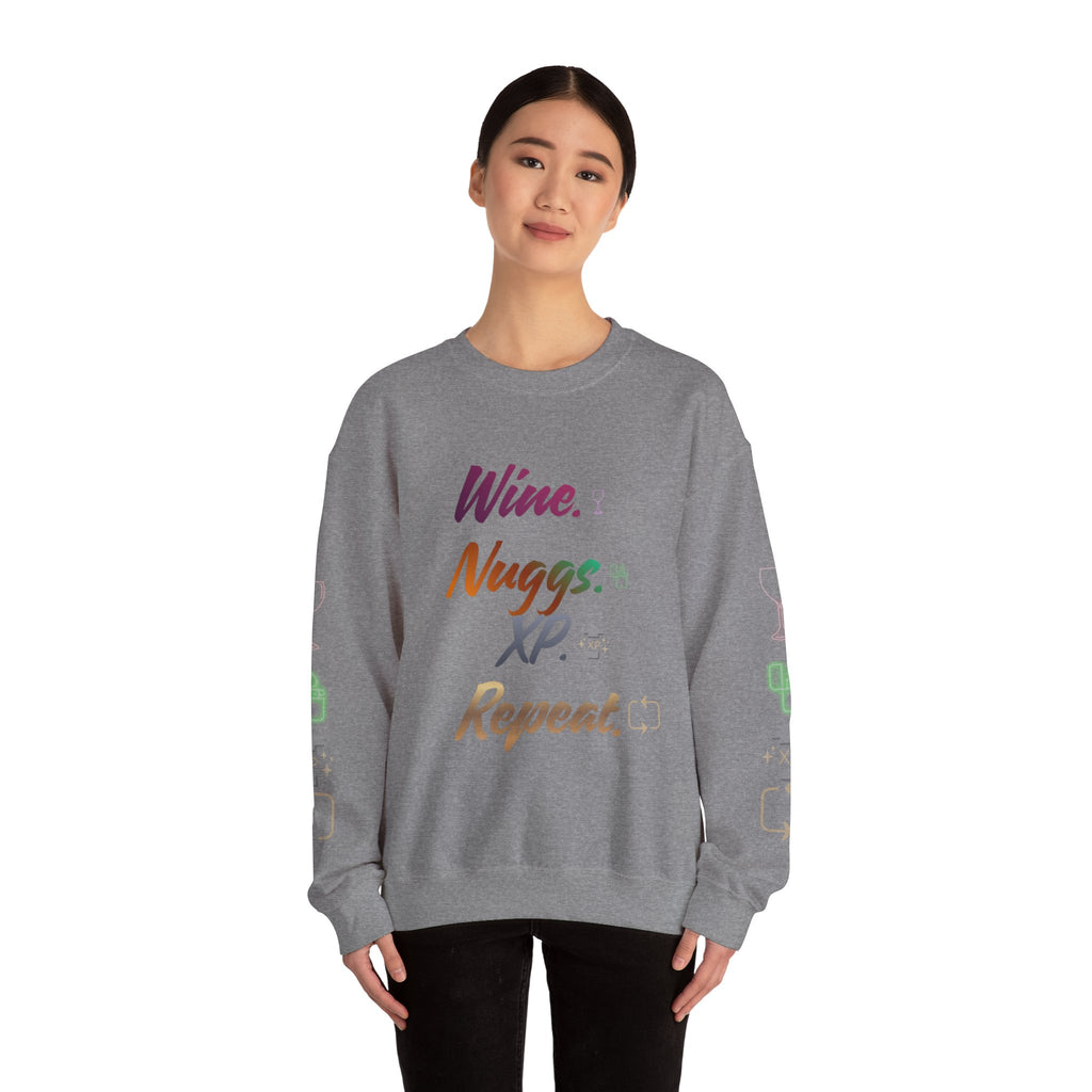 “Wine, Nuggs, XP, Repeat” Crewneck Sweatshirt