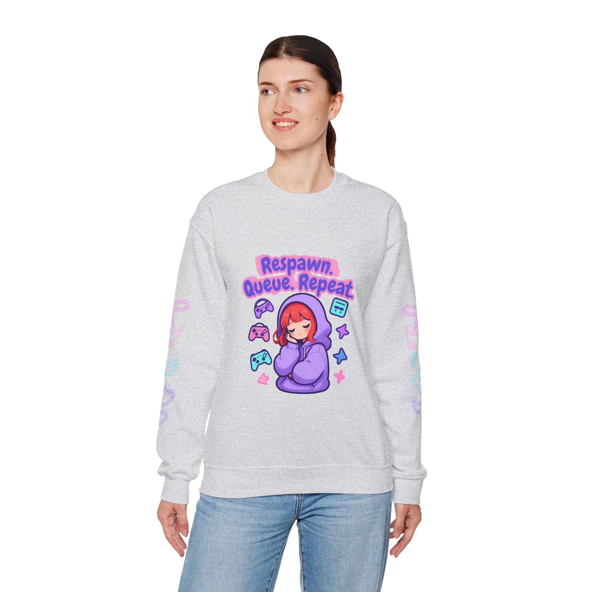 Respawn, Queue, Repeat Cozy Sweatshirt