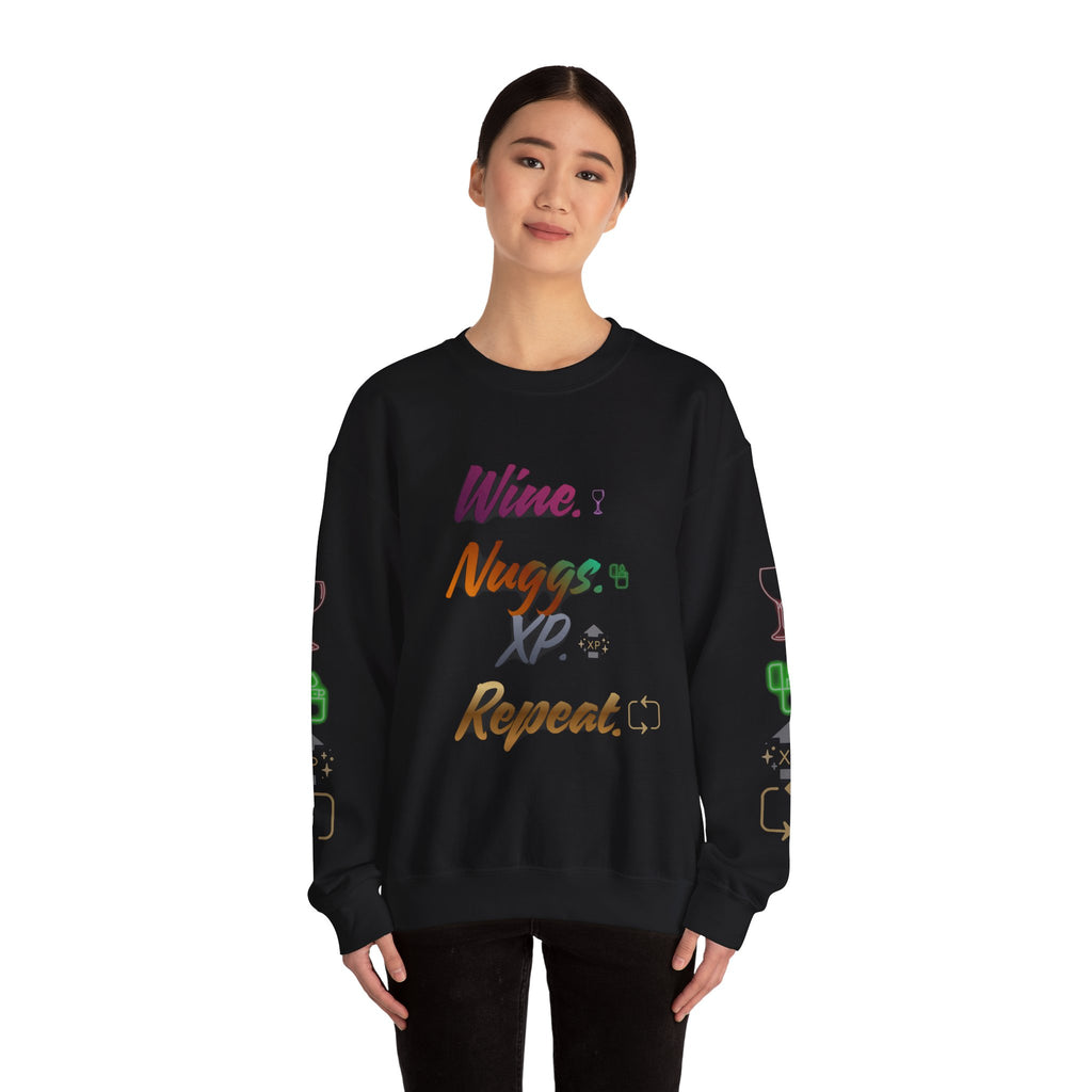 “Wine, Nuggs, XP, Repeat” Crewneck Sweatshirt