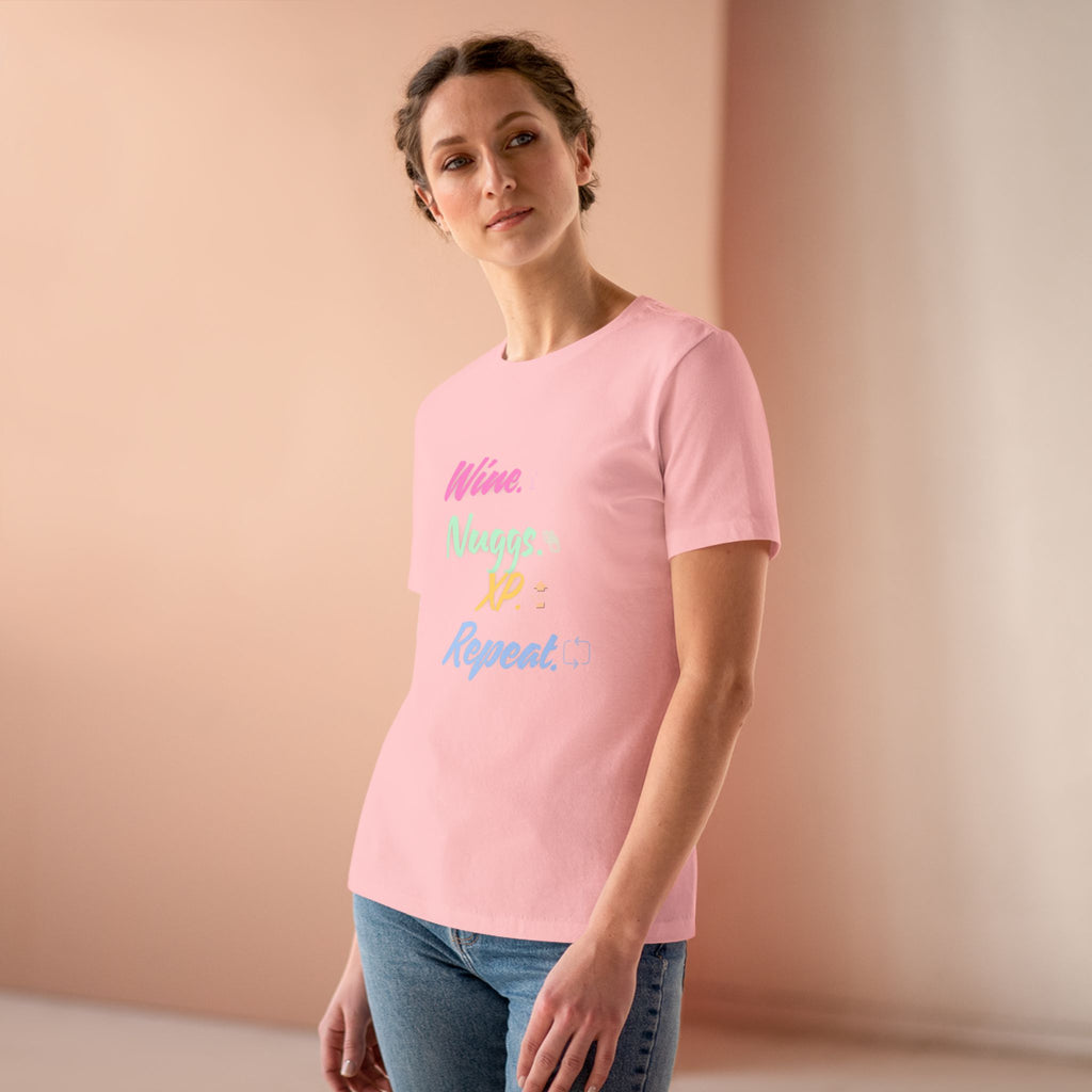 “Wine, Nuggs, XP, Repeat” Cozy Tee