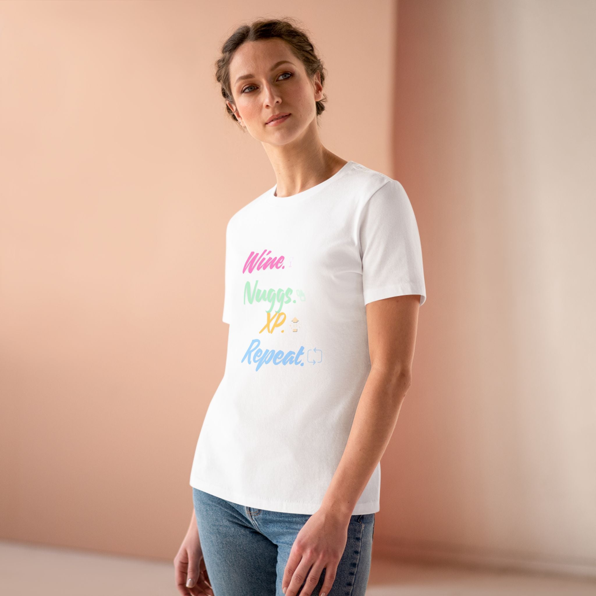 “Wine, Nuggs, XP, Repeat” Cozy Tee