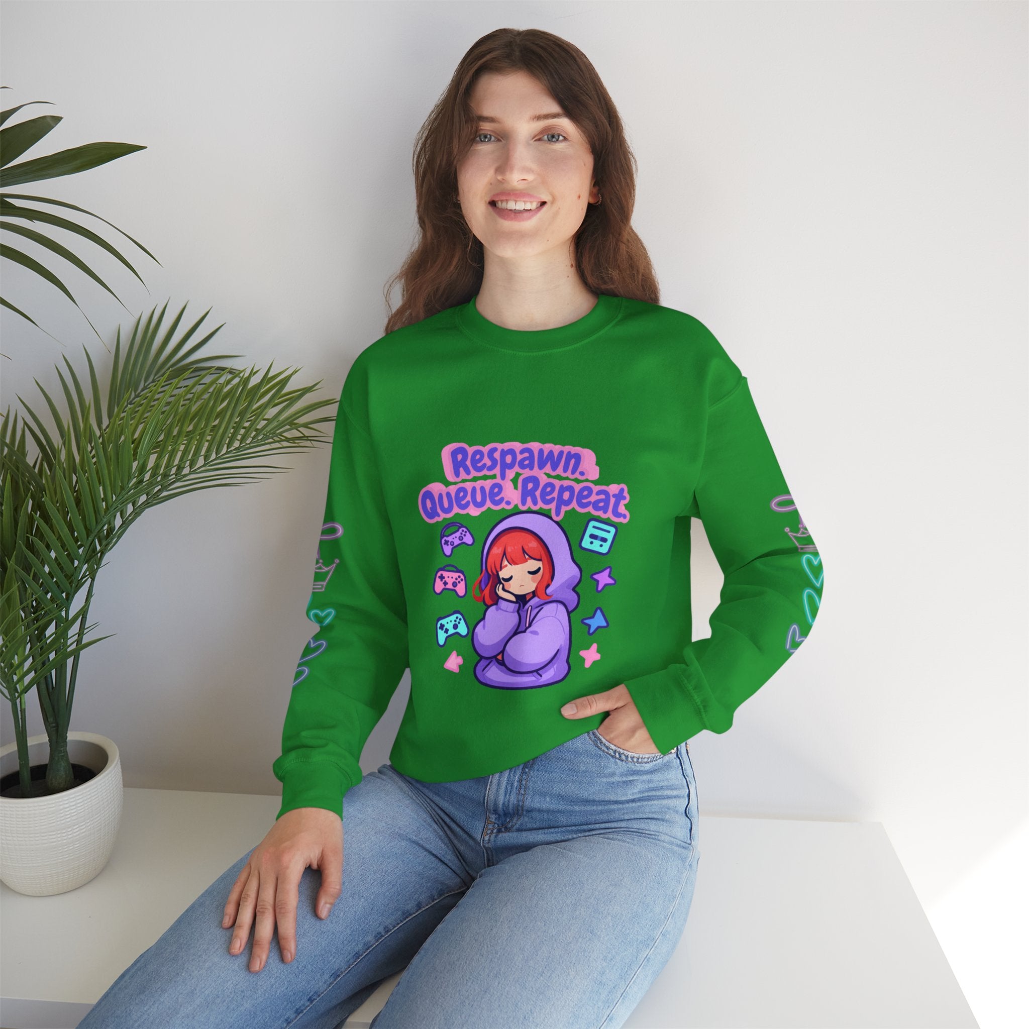 Respawn, Queue, Repeat Cozy Sweatshirt