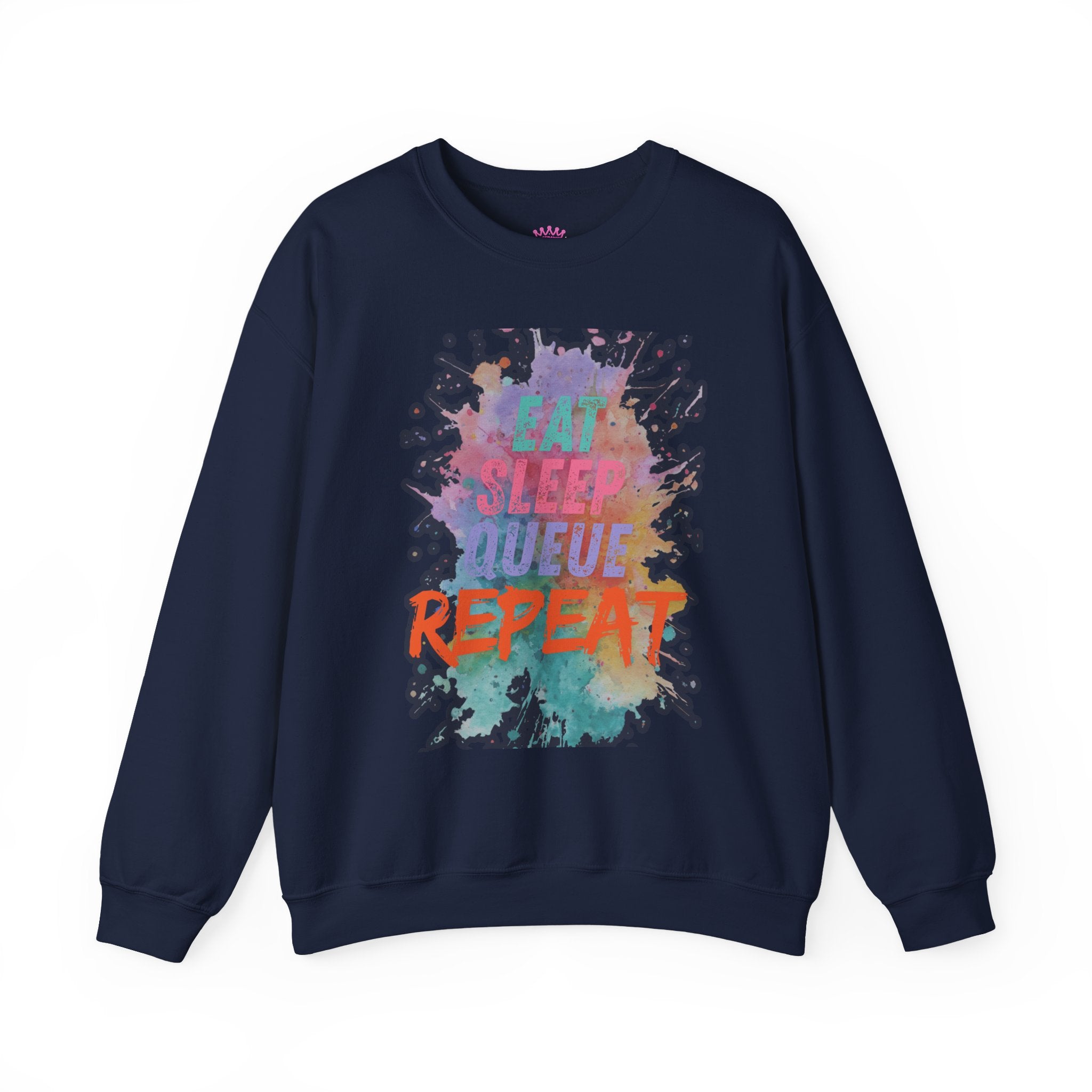 Eat Sleep Queue Repeat Crewneck Sweatshirt