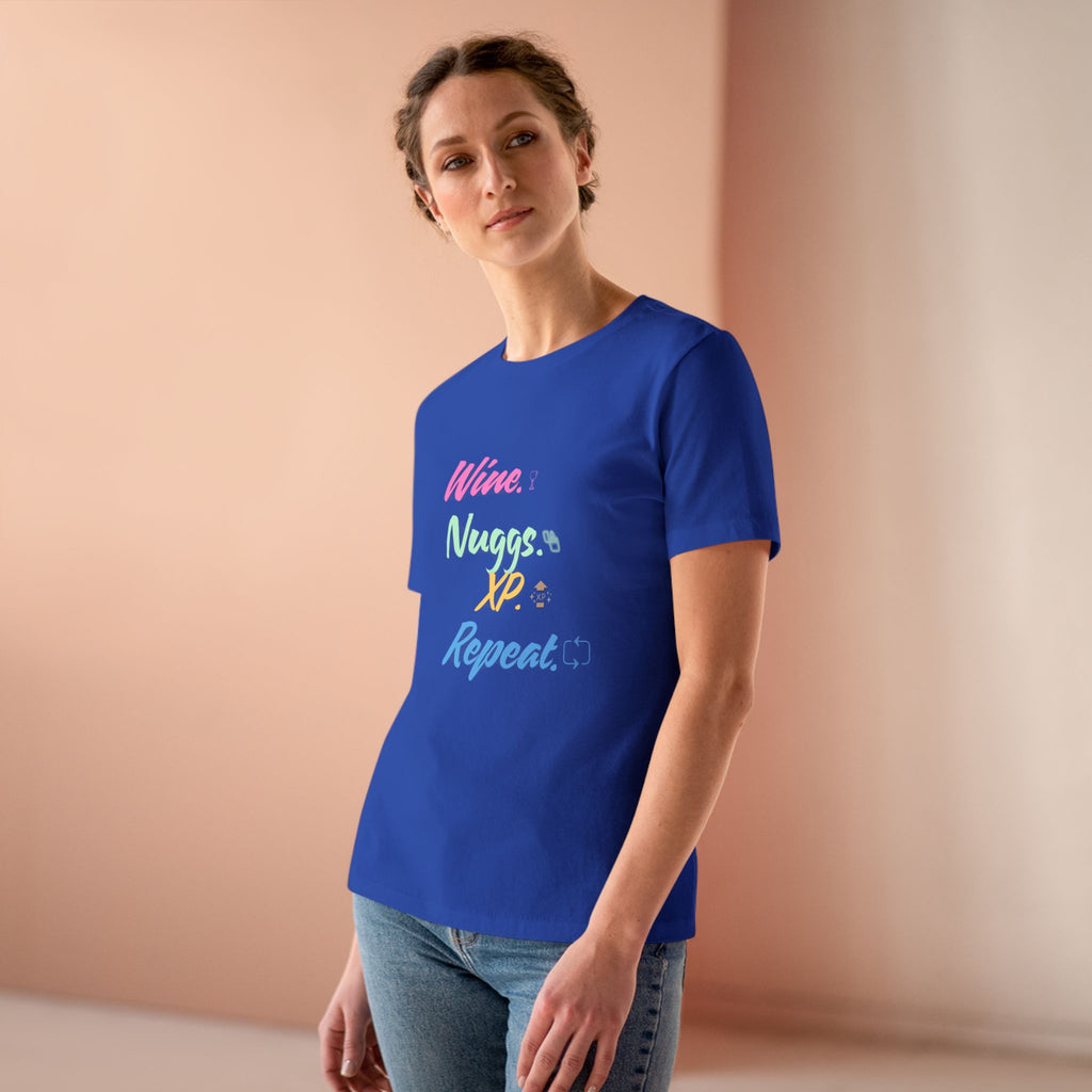 “Wine, Nuggs, XP, Repeat” Cozy Tee