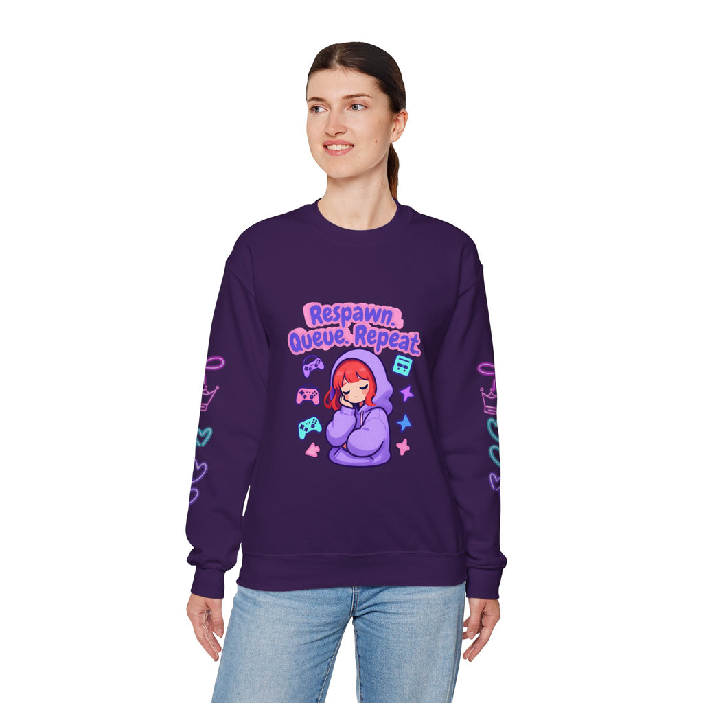 Respawn, Queue, Repeat Cozy Sweatshirt