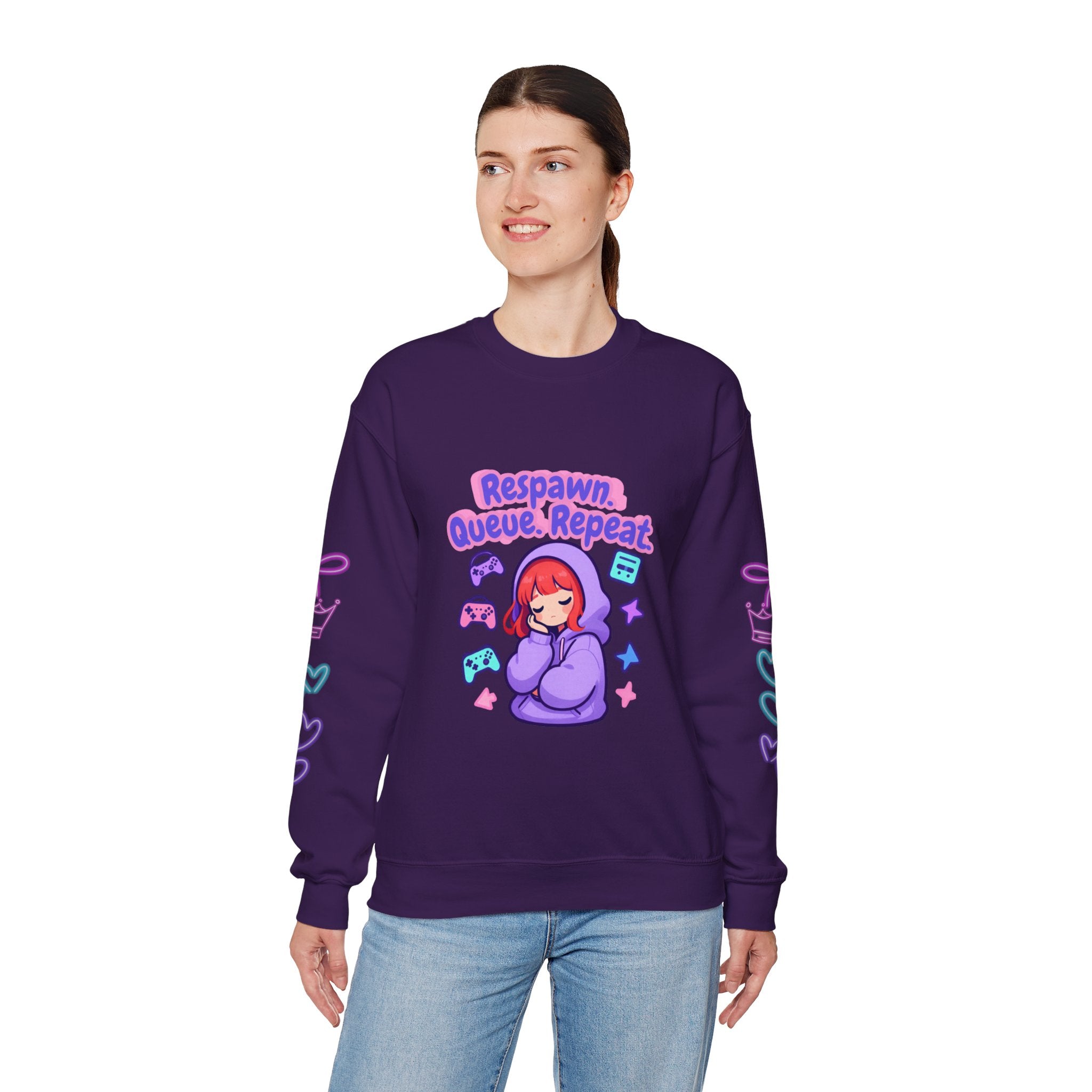 Respawn, Queue, Repeat Cozy Sweatshirt