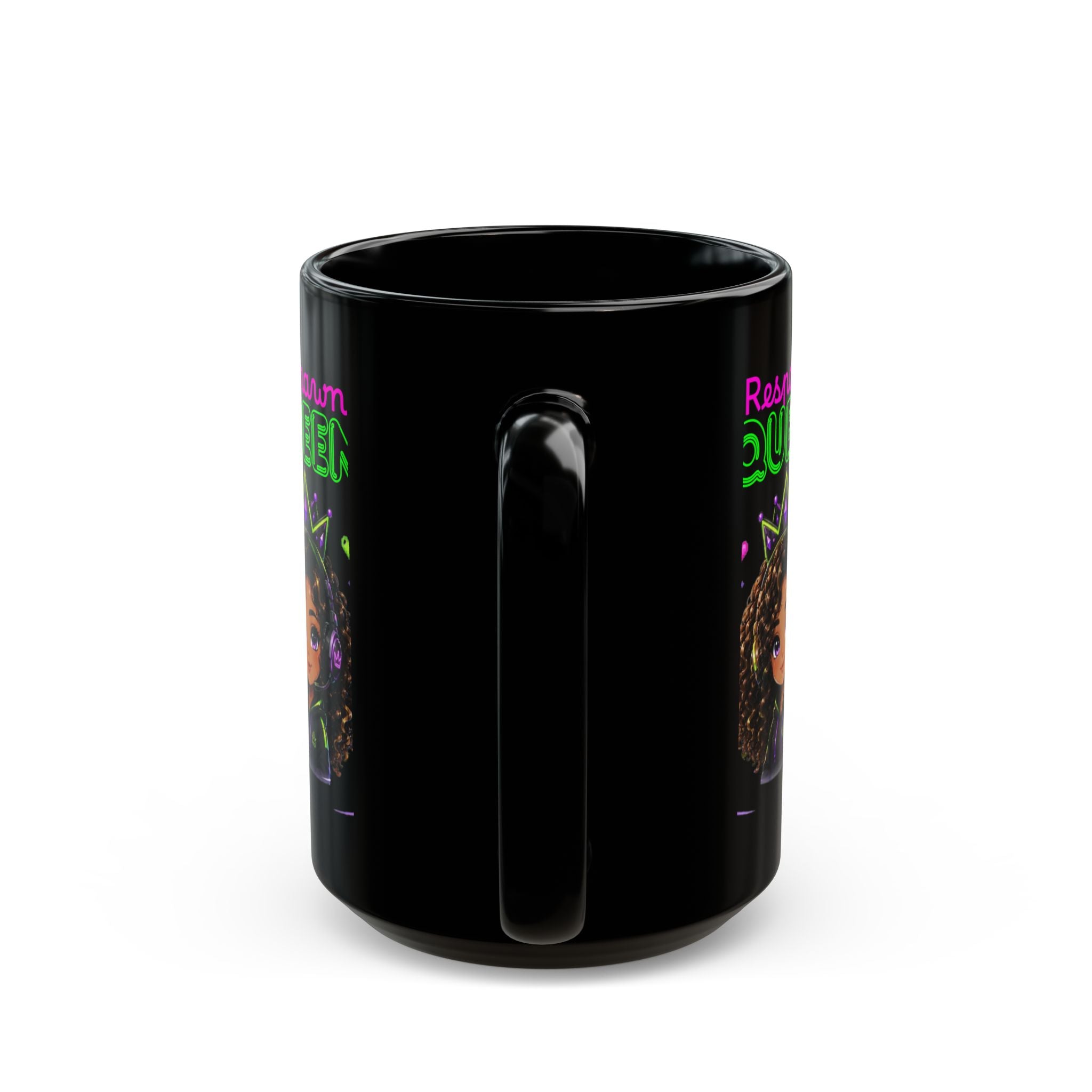 Chibi Queen Phoenix Black Mug