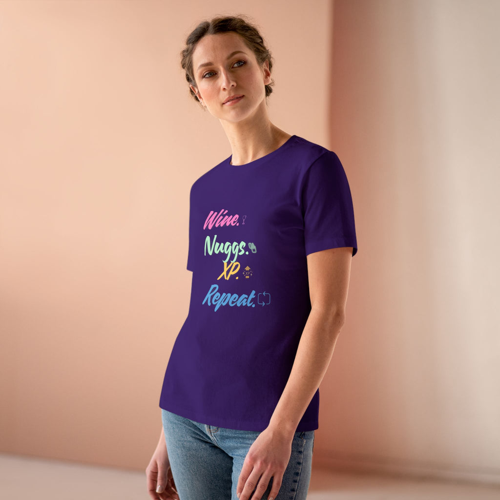 “Wine, Nuggs, XP, Repeat” Cozy Tee