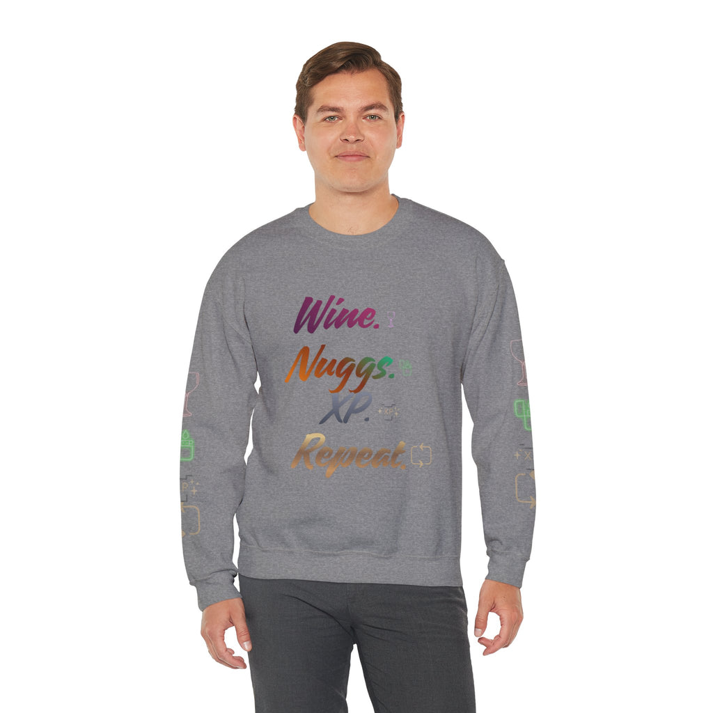 “Wine, Nuggs, XP, Repeat” Crewneck Sweatshirt