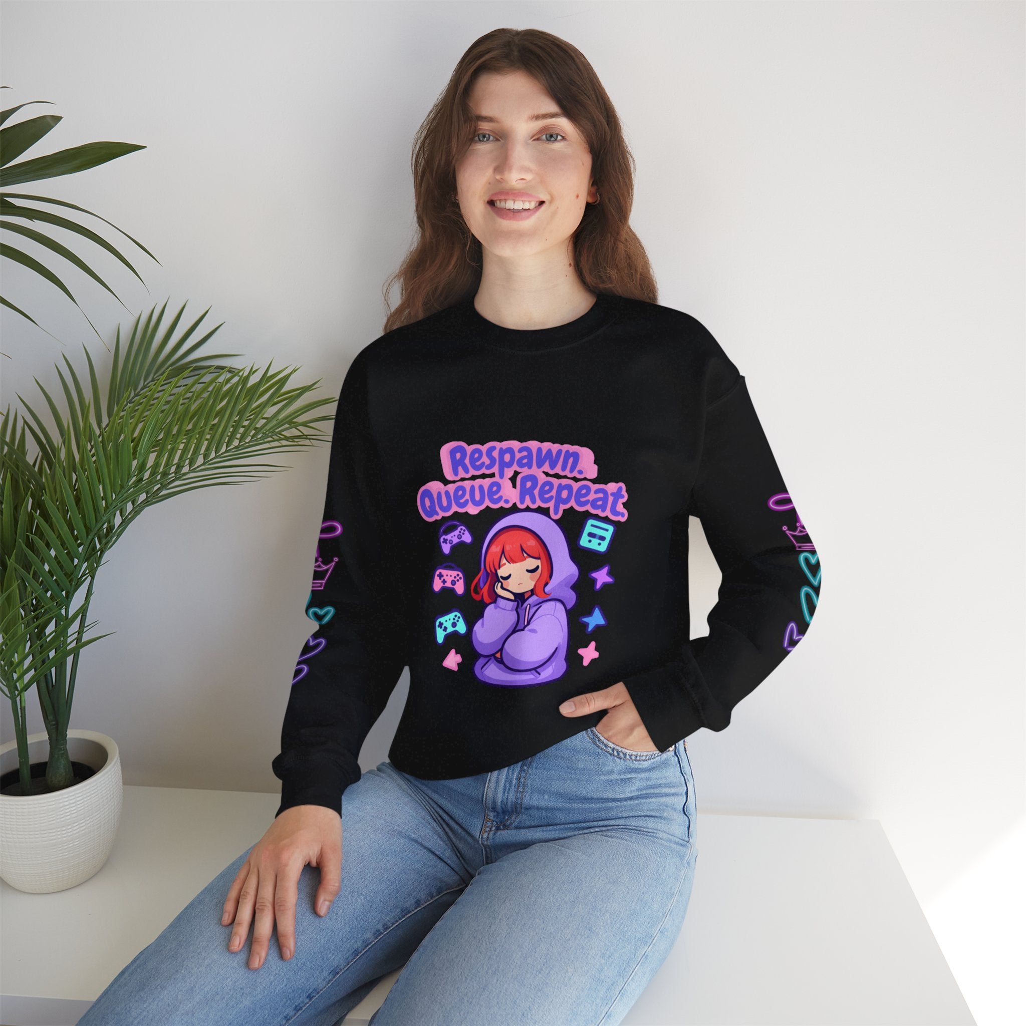 Respawn, Queue, Repeat Cozy Sweatshirt