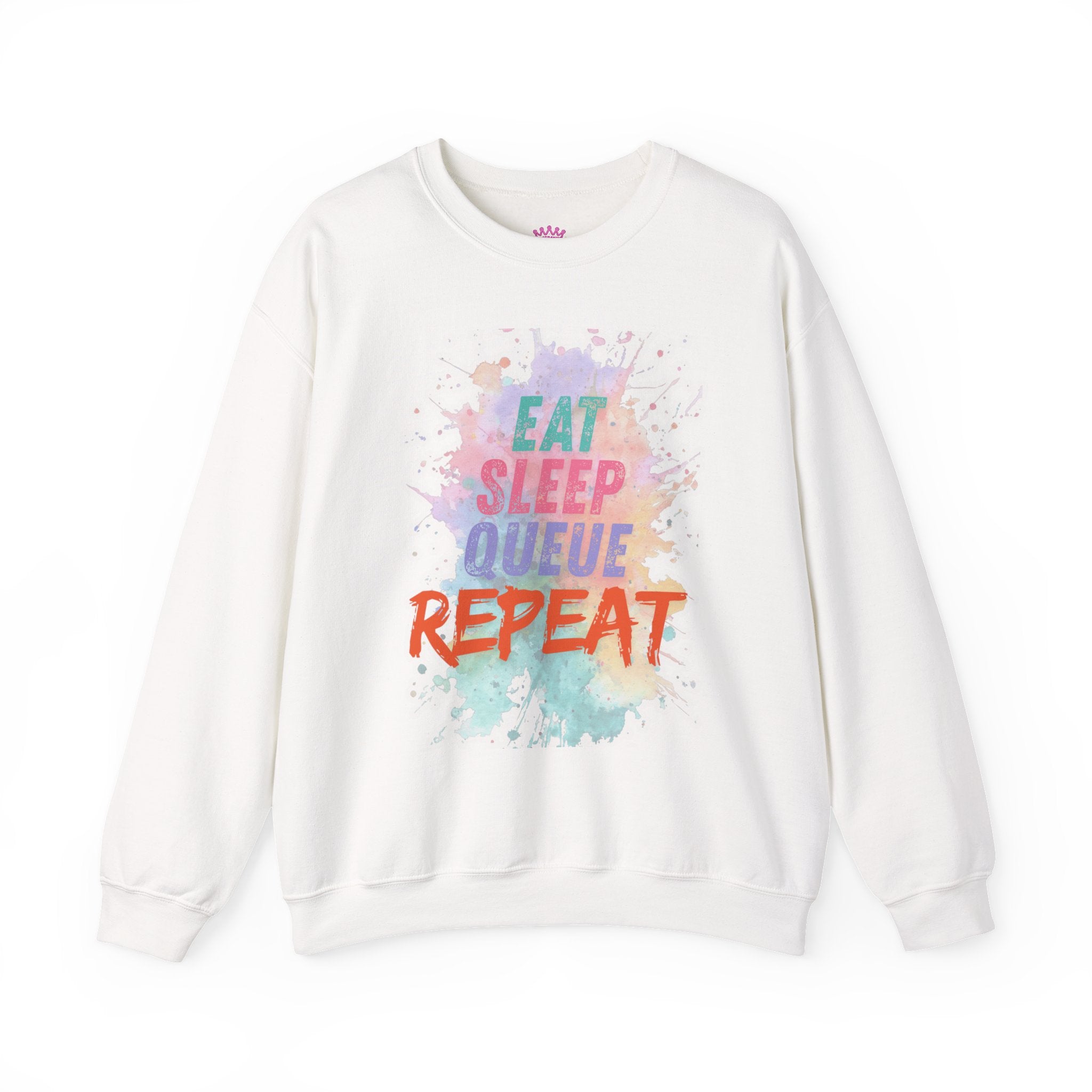 Eat Sleep Queue Repeat Crewneck Sweatshirt