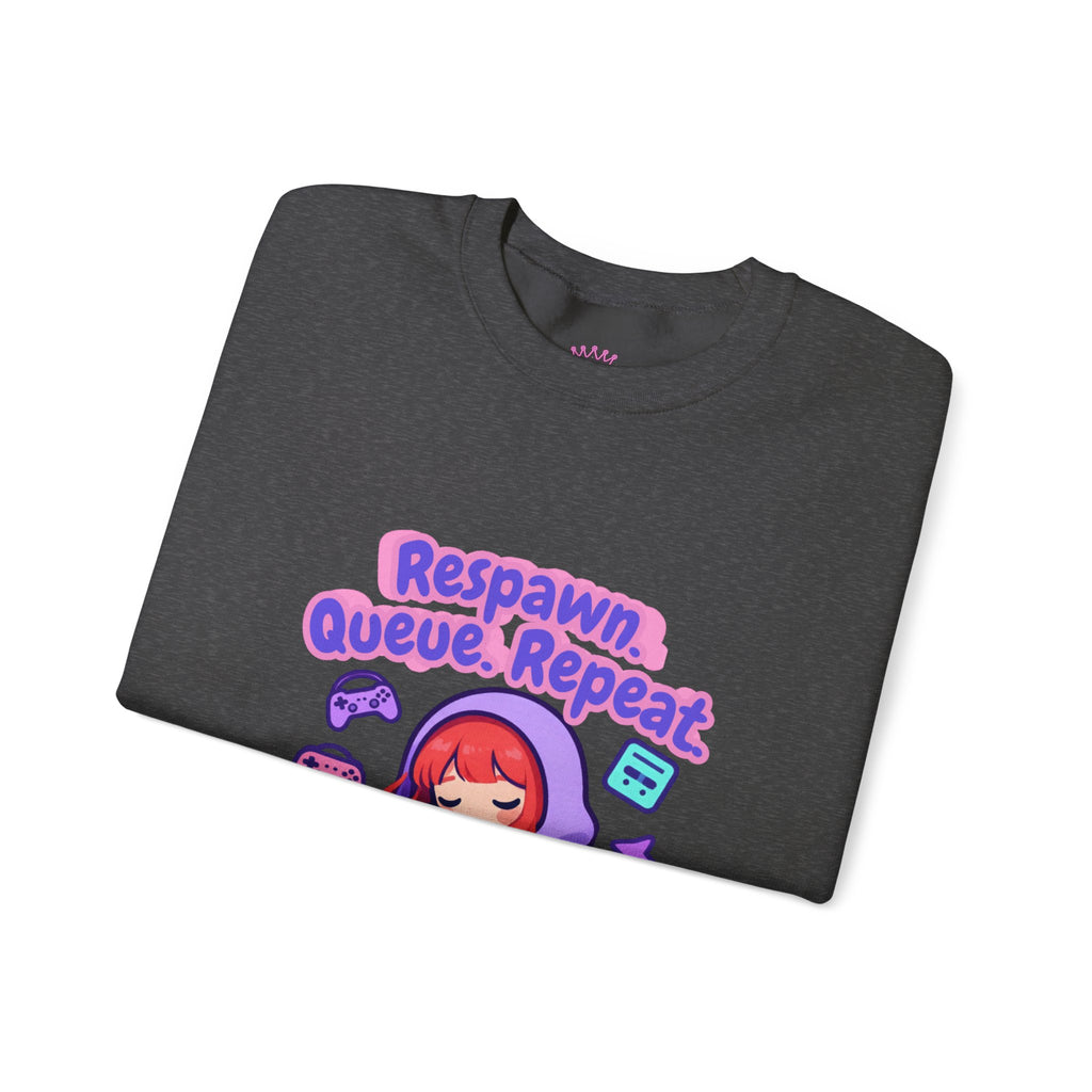Respawn, Queue, Repeat Cozy Sweatshirt