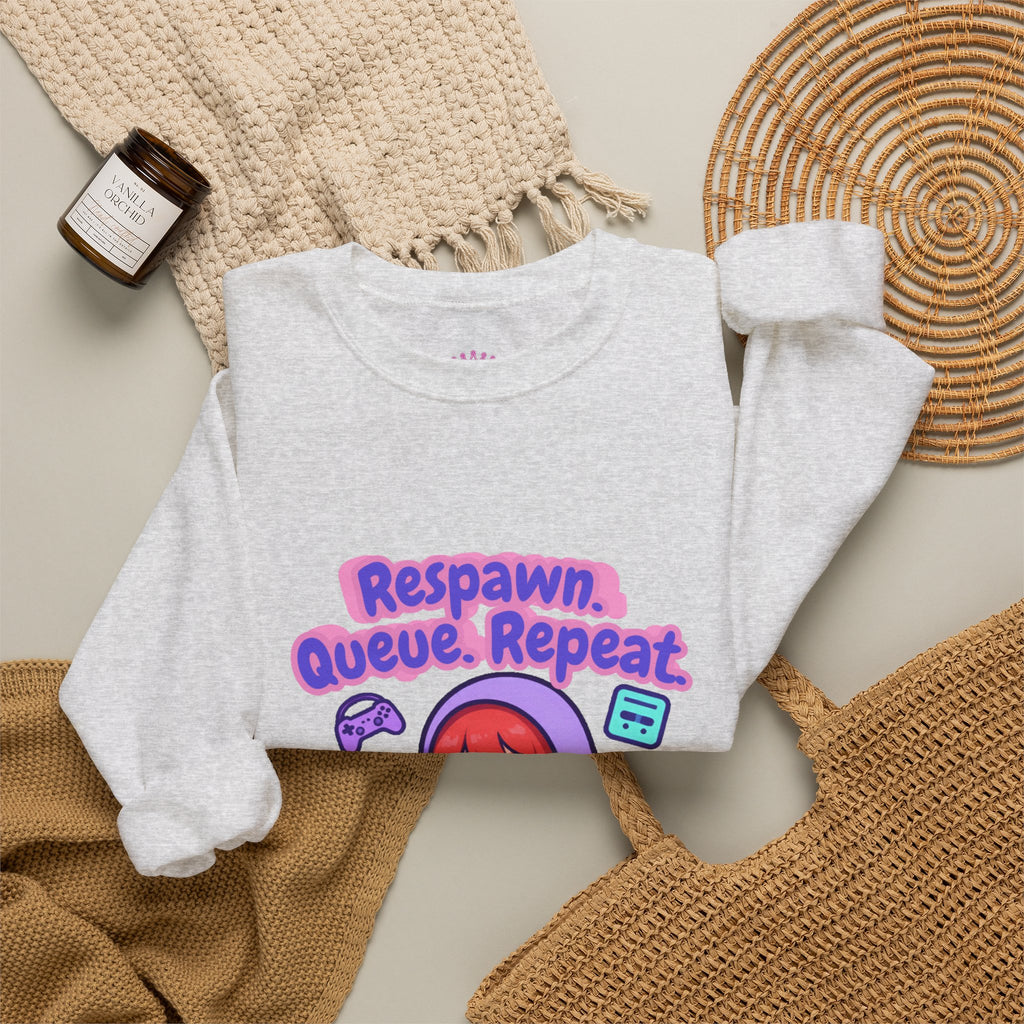 Respawn, Queue, Repeat Cozy Sweatshirt