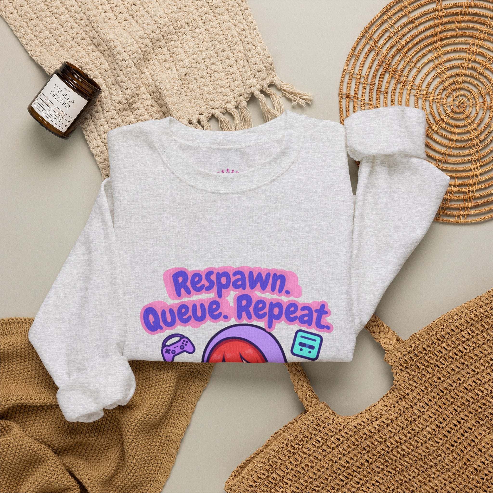 Respawn, Queue, Repeat Cozy Sweatshirt