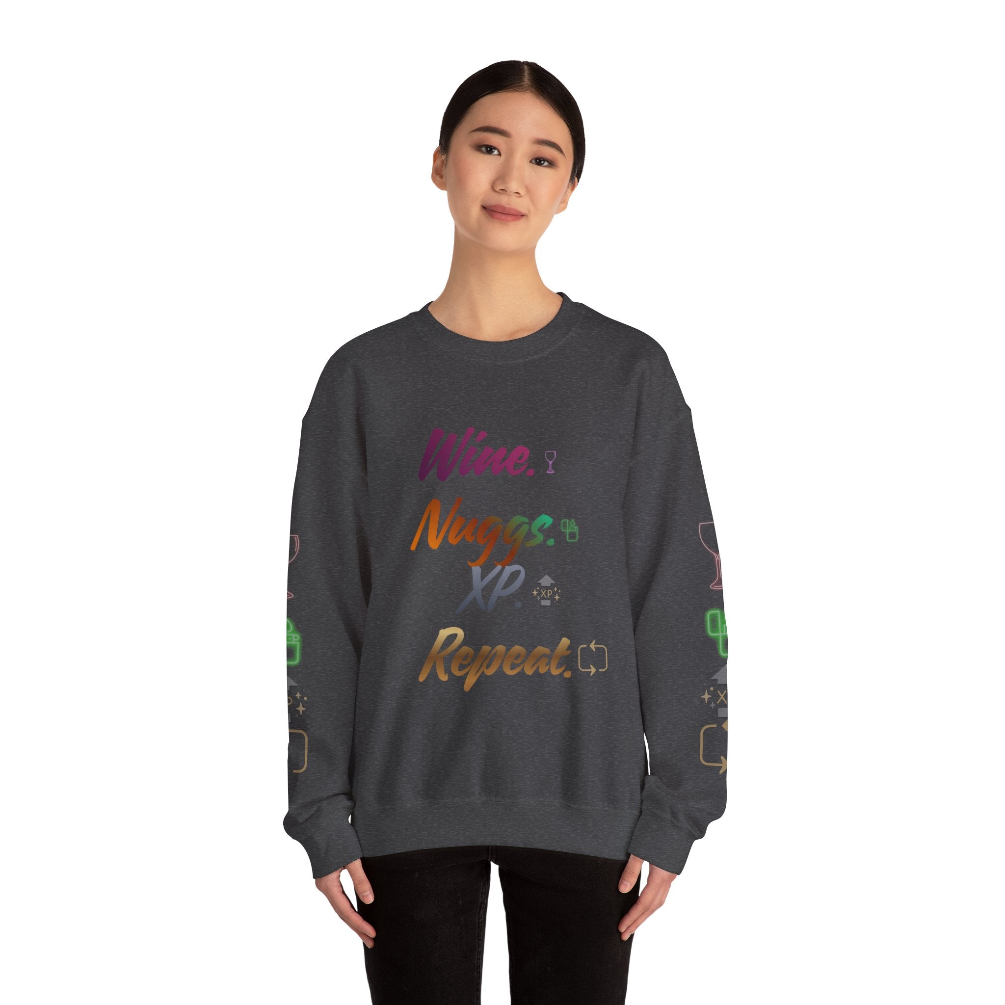 “Wine, Nuggs, XP, Repeat” Crewneck Sweatshirt