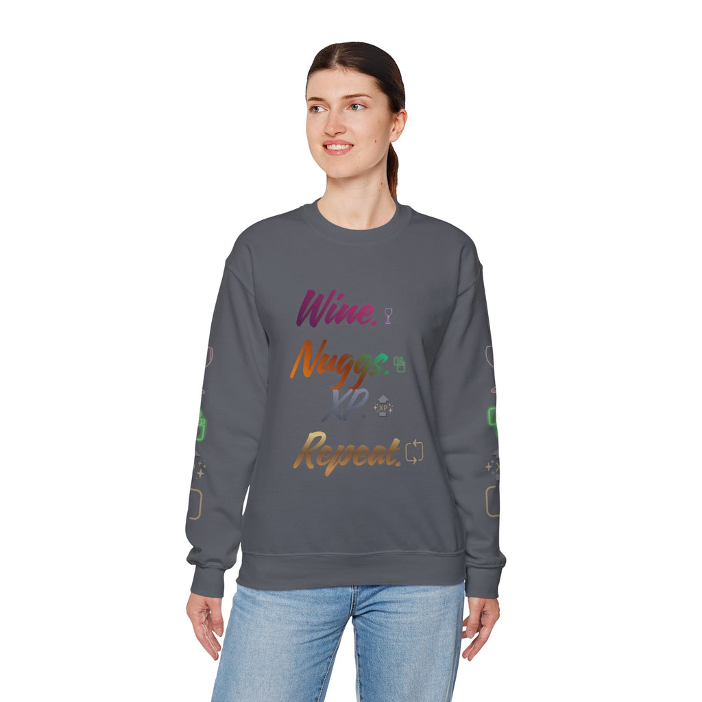 “Wine, Nuggs, XP, Repeat” Crewneck Sweatshirt