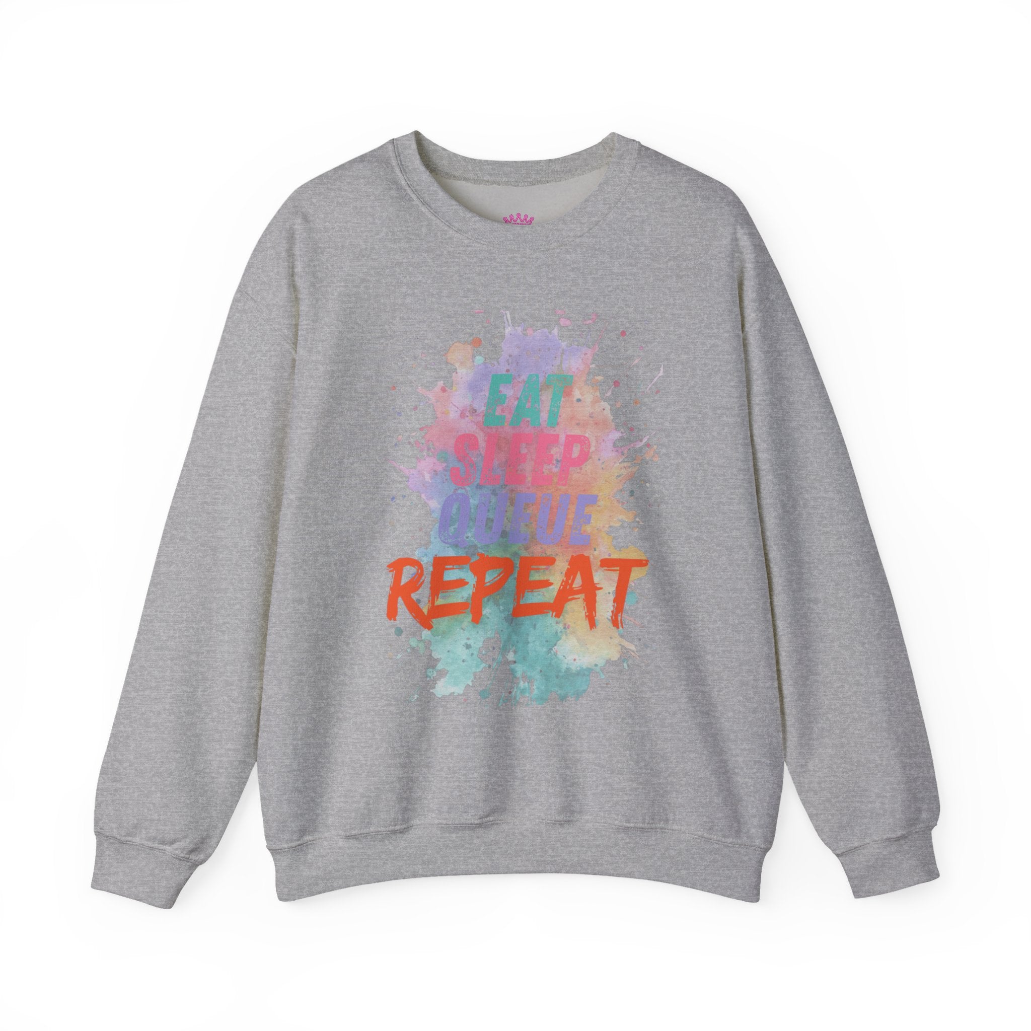 Eat Sleep Queue Repeat Crewneck Sweatshirt