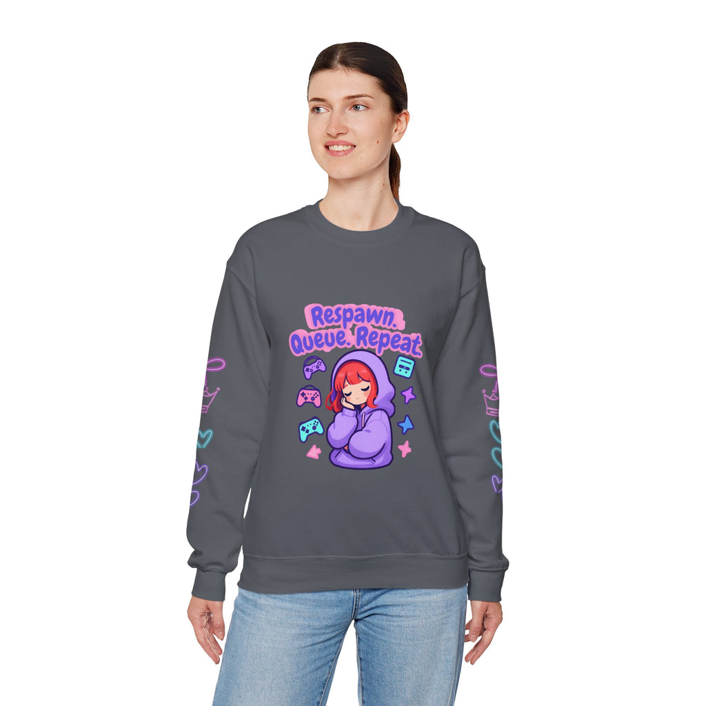 Respawn, Queue, Repeat Cozy Sweatshirt