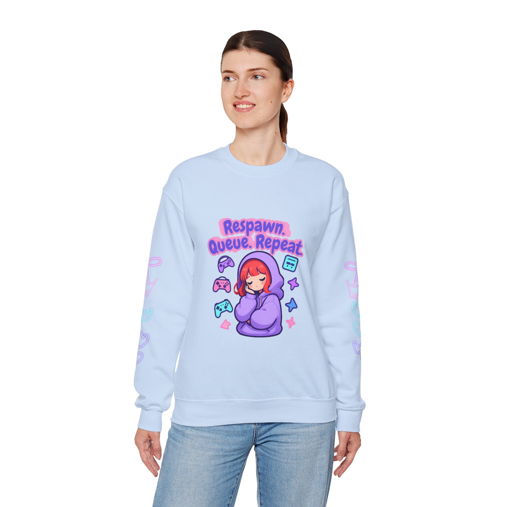 Respawn, Queue, Repeat Cozy Sweatshirt