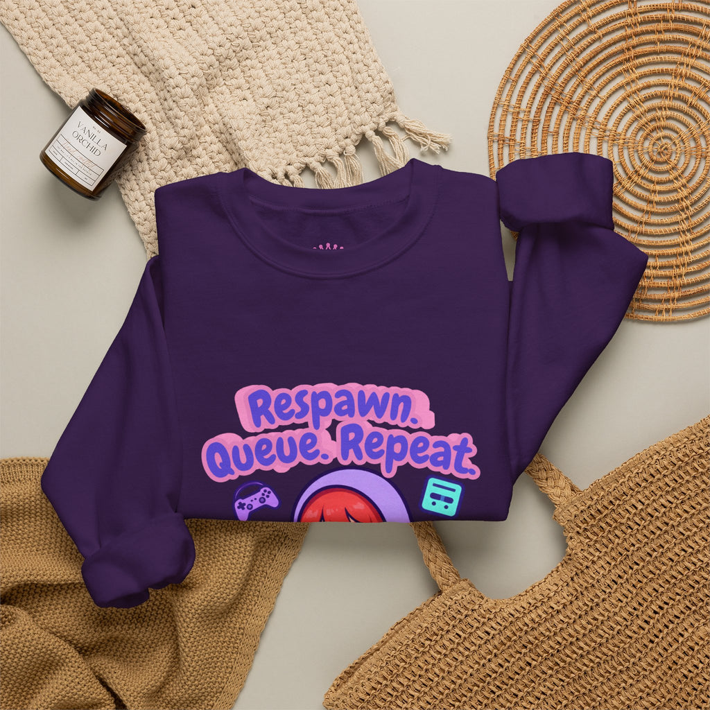 Respawn, Queue, Repeat Cozy Sweatshirt