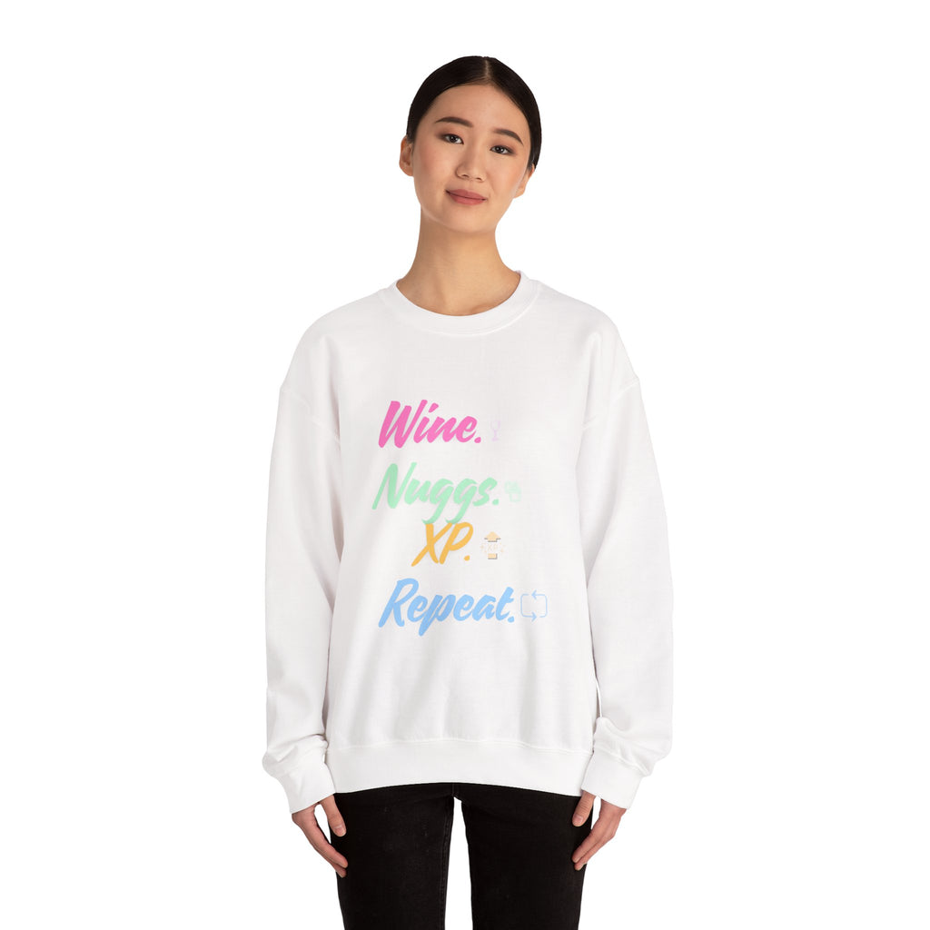 “Wine, Nuggs, XP, Repeat” Sweatshirt
