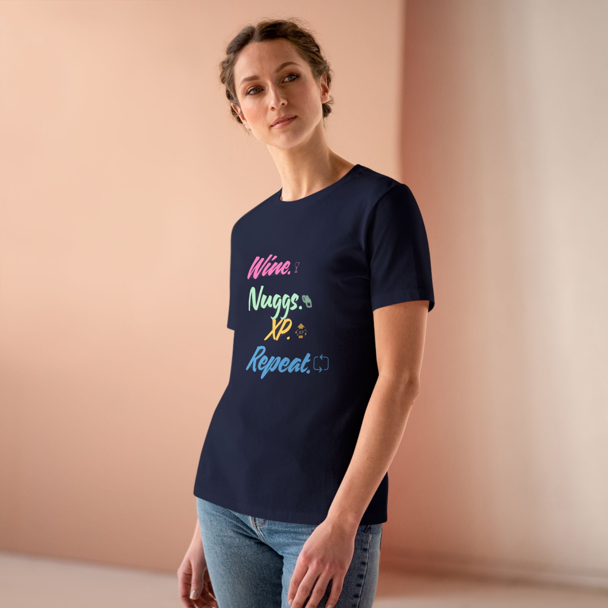 “Wine, Nuggs, XP, Repeat” Cozy Tee