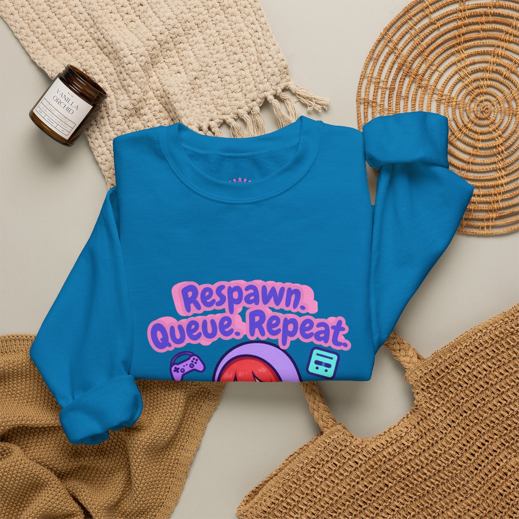 Respawn, Queue, Repeat Cozy Sweatshirt