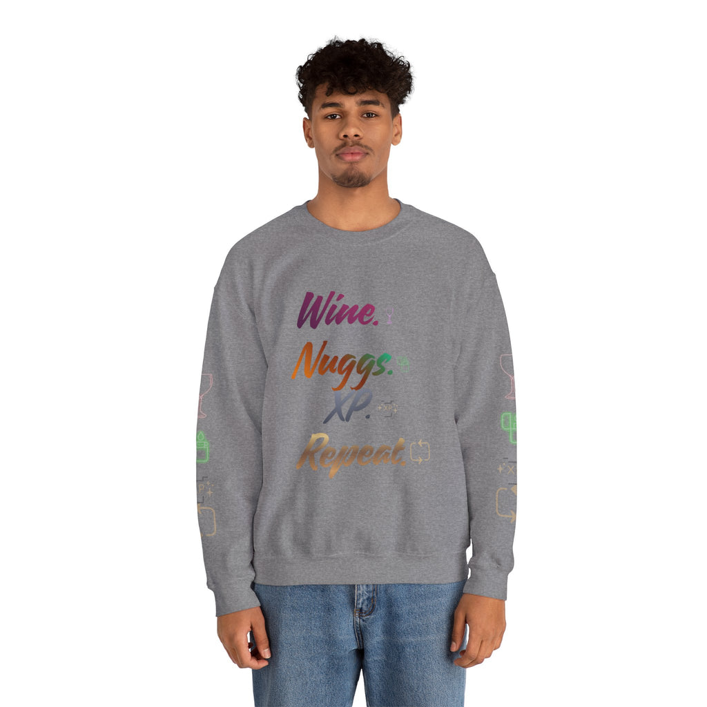 “Wine, Nuggs, XP, Repeat” Crewneck Sweatshirt