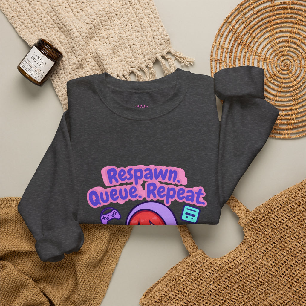 Respawn, Queue, Repeat Cozy Sweatshirt
