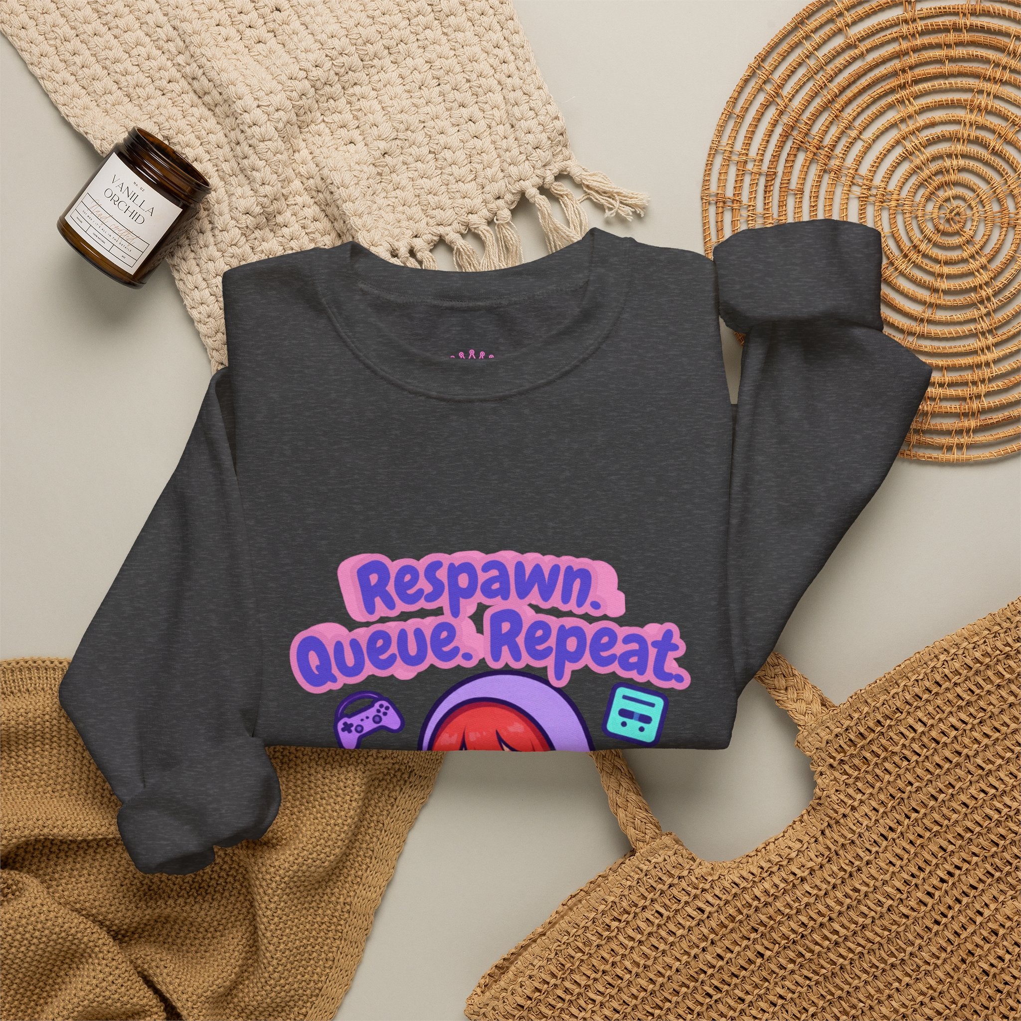 Respawn, Queue, Repeat Cozy Sweatshirt