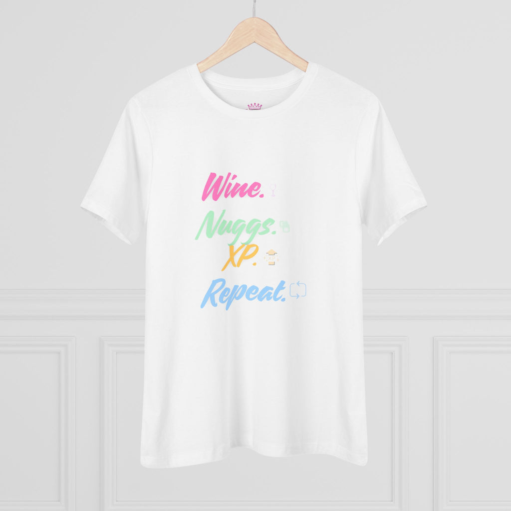 “Wine, Nuggs, XP, Repeat” Cozy Tee