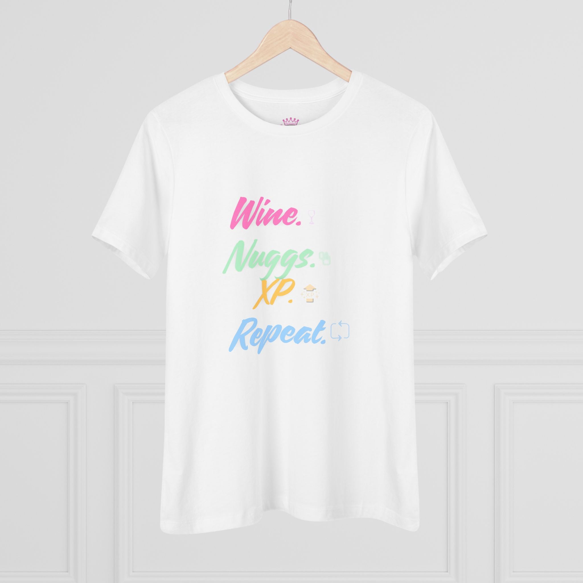 “Wine, Nuggs, XP, Repeat” Cozy Tee