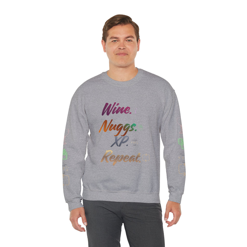 “Wine, Nuggs, XP, Repeat” Crewneck Sweatshirt