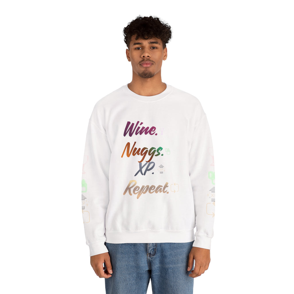 “Wine, Nuggs, XP, Repeat” Crewneck Sweatshirt