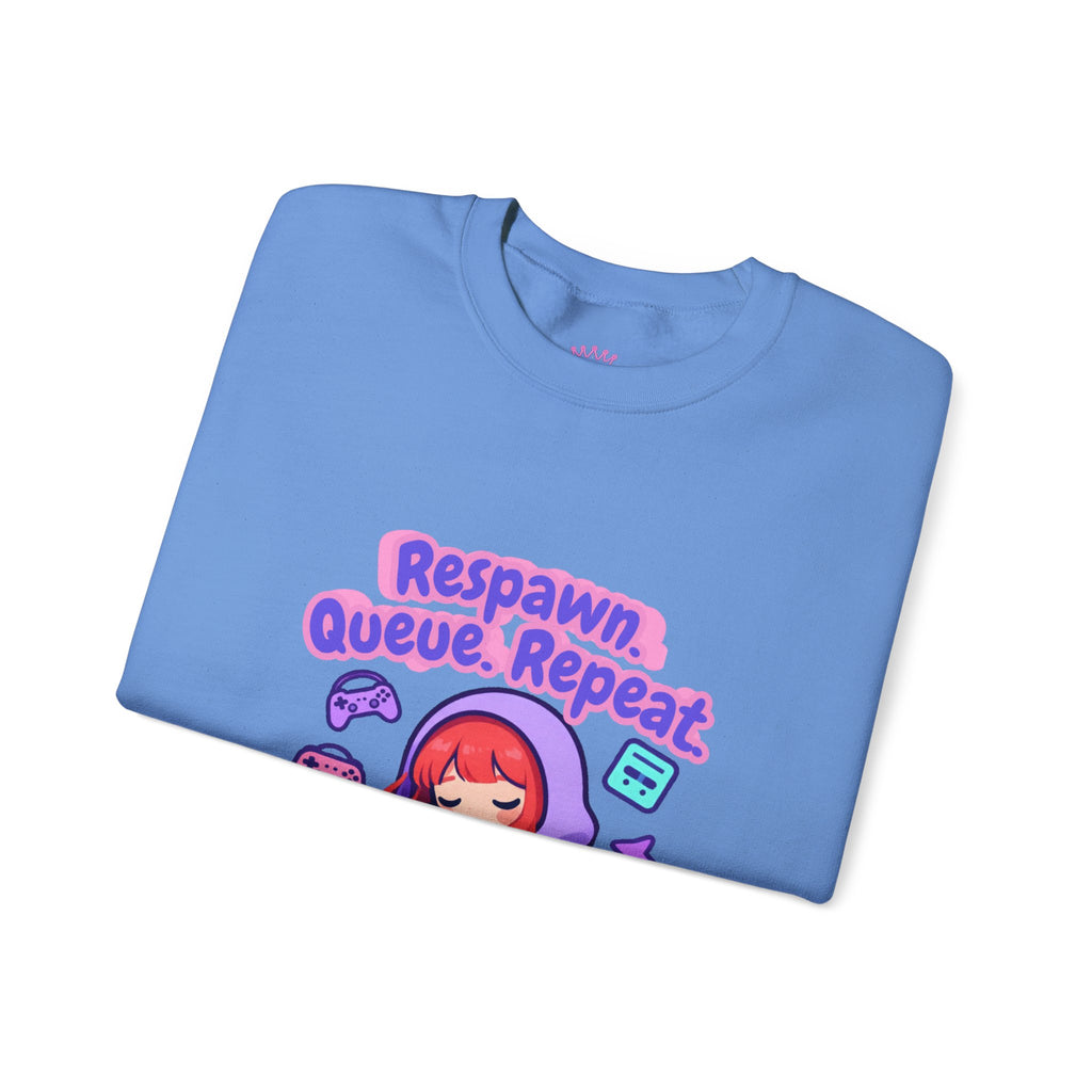 Respawn, Queue, Repeat Cozy Sweatshirt