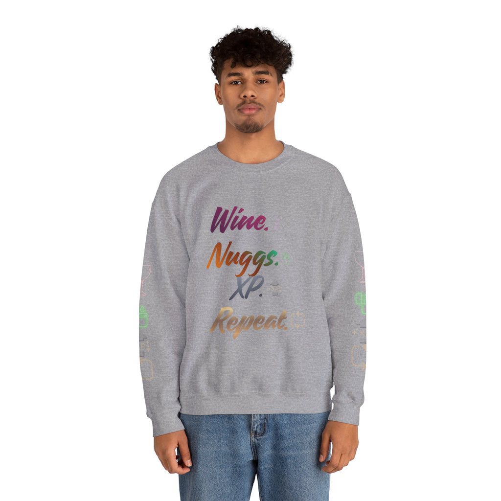 “Wine, Nuggs, XP, Repeat” Crewneck Sweatshirt