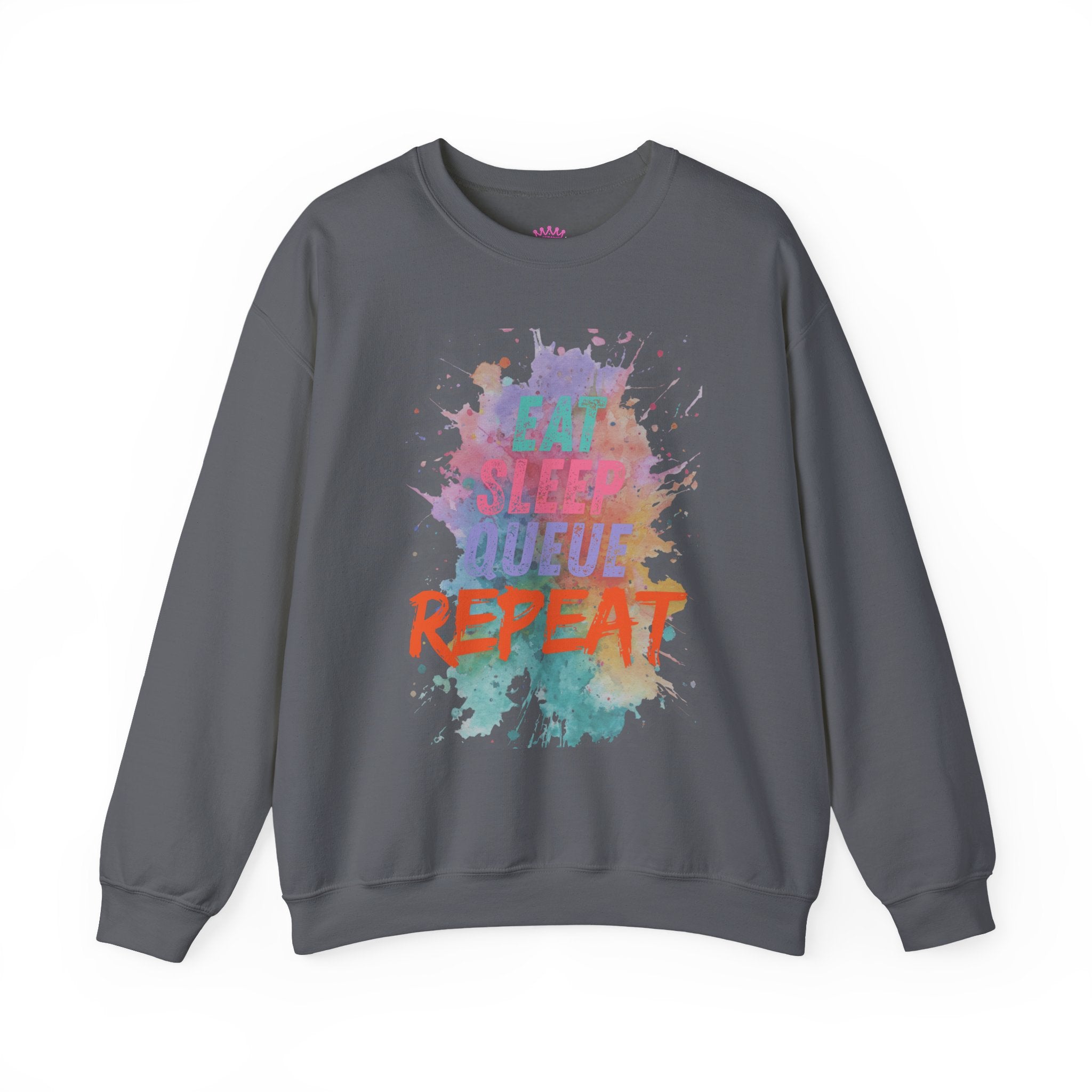 Eat Sleep Queue Repeat Crewneck Sweatshirt