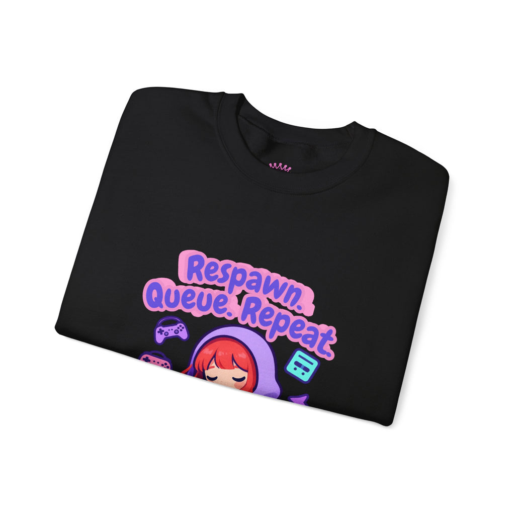 Respawn, Queue, Repeat Cozy Sweatshirt