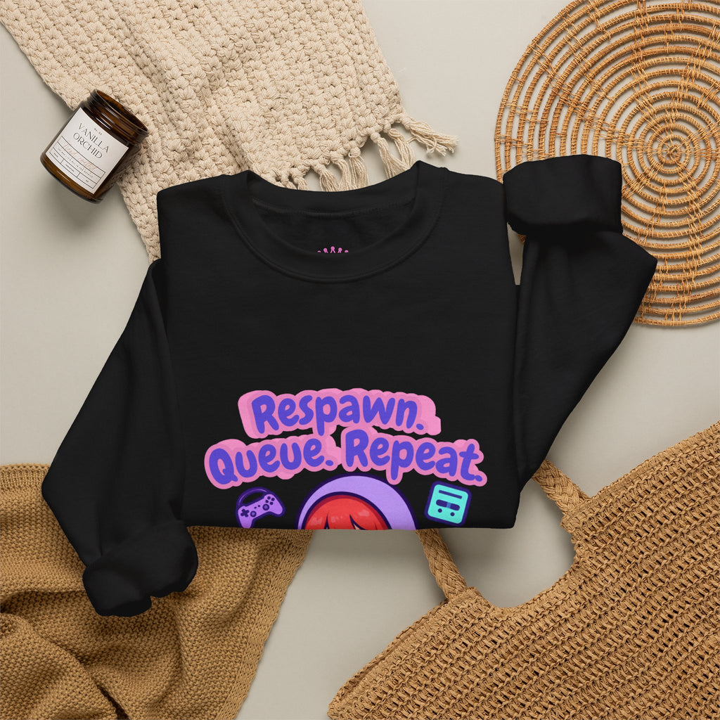 Respawn, Queue, Repeat Cozy Sweatshirt
