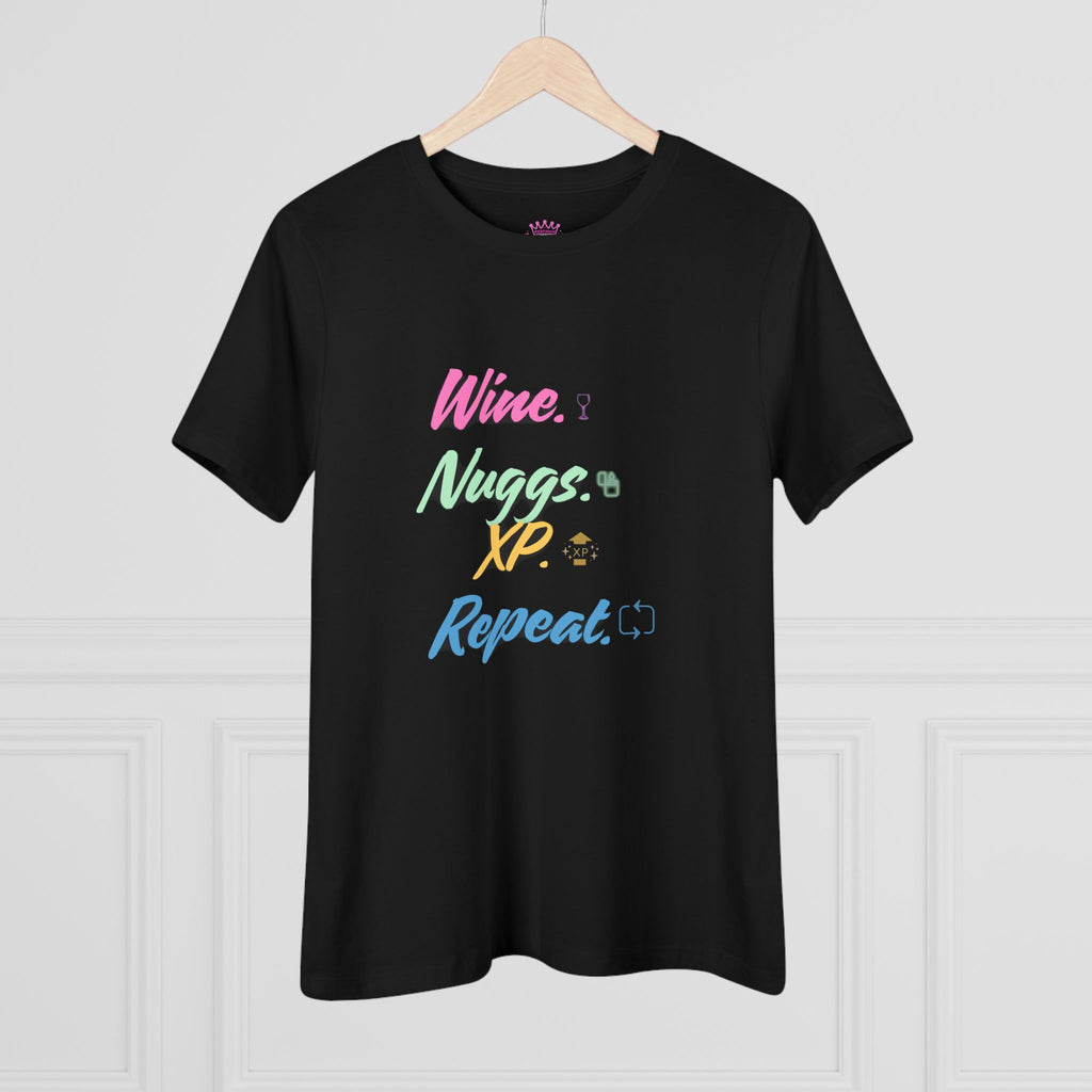 “Wine, Nuggs, XP, Repeat” Cozy Tee