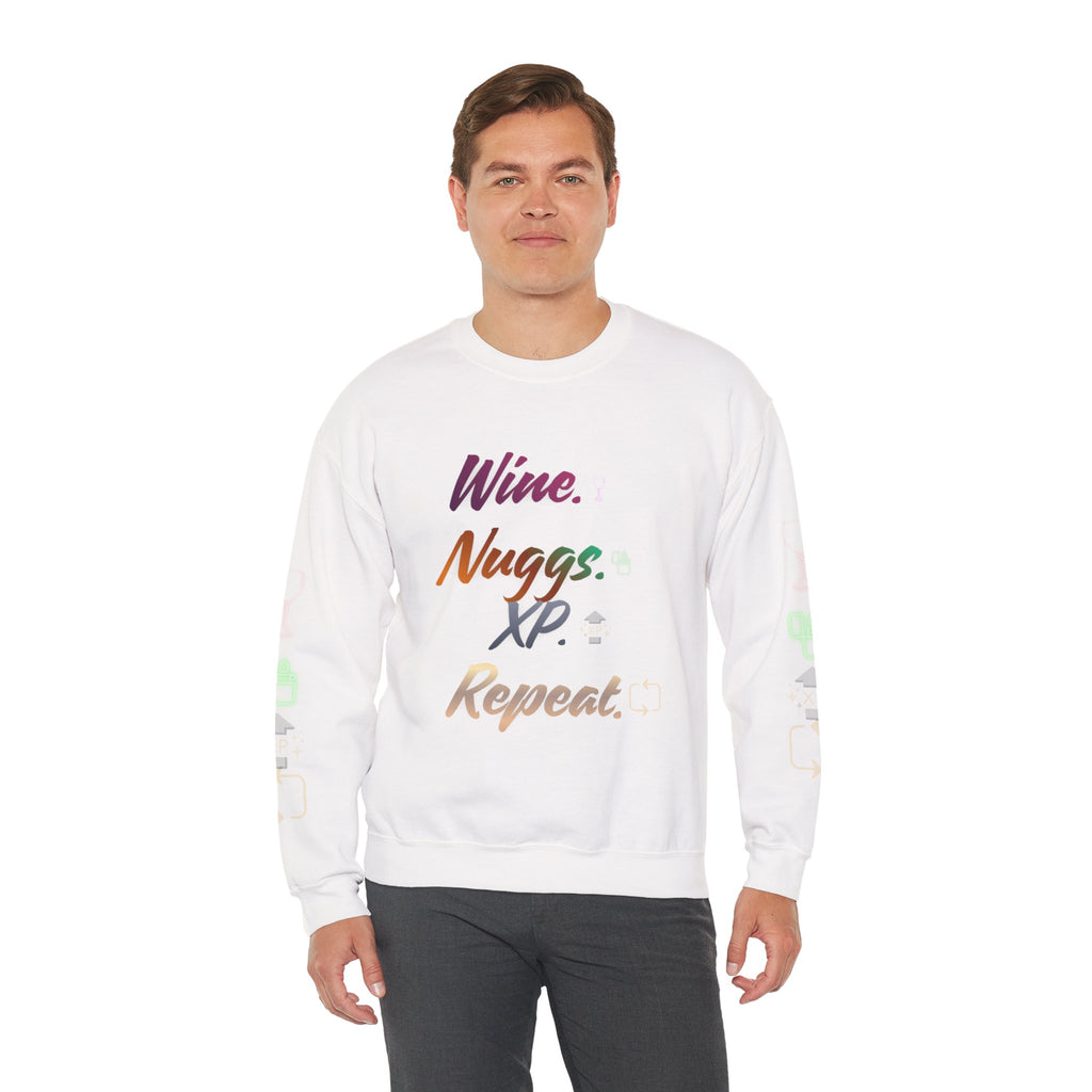 “Wine, Nuggs, XP, Repeat” Crewneck Sweatshirt
