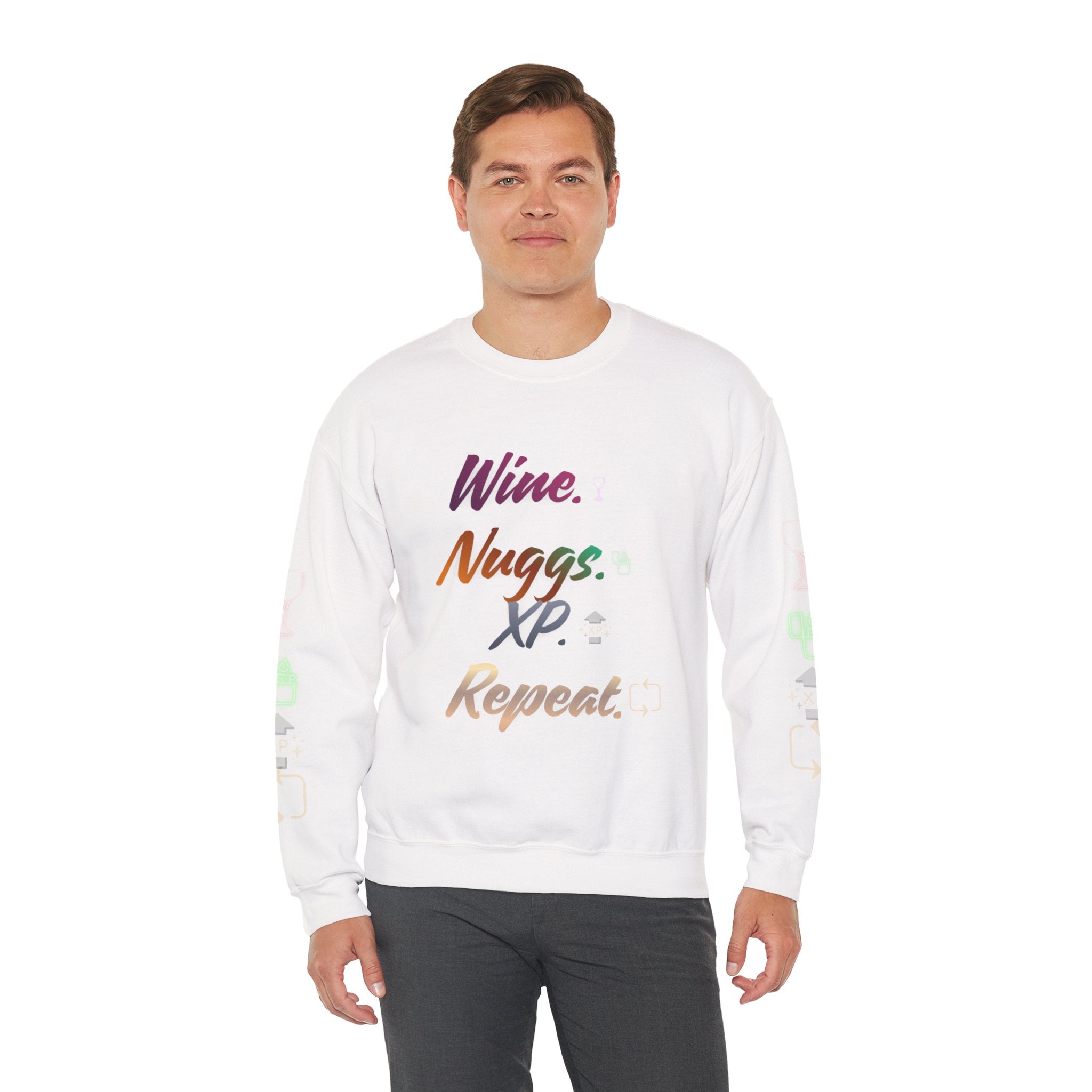 “Wine, Nuggs, XP, Repeat” Crewneck Sweatshirt