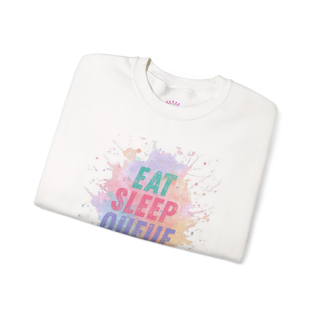 Eat Sleep Queue Repeat Crewneck Sweatshirt