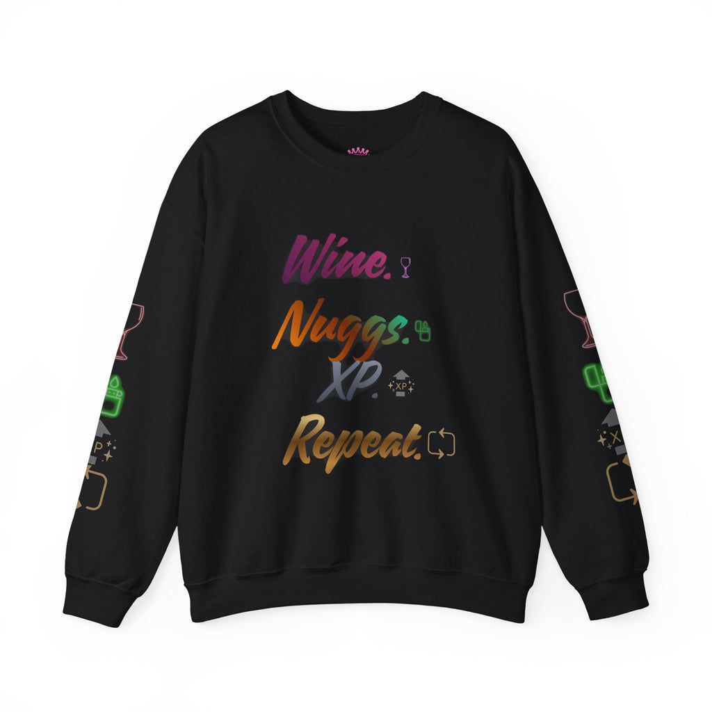 “Wine, Nuggs, XP, Repeat” Crewneck Sweatshirt