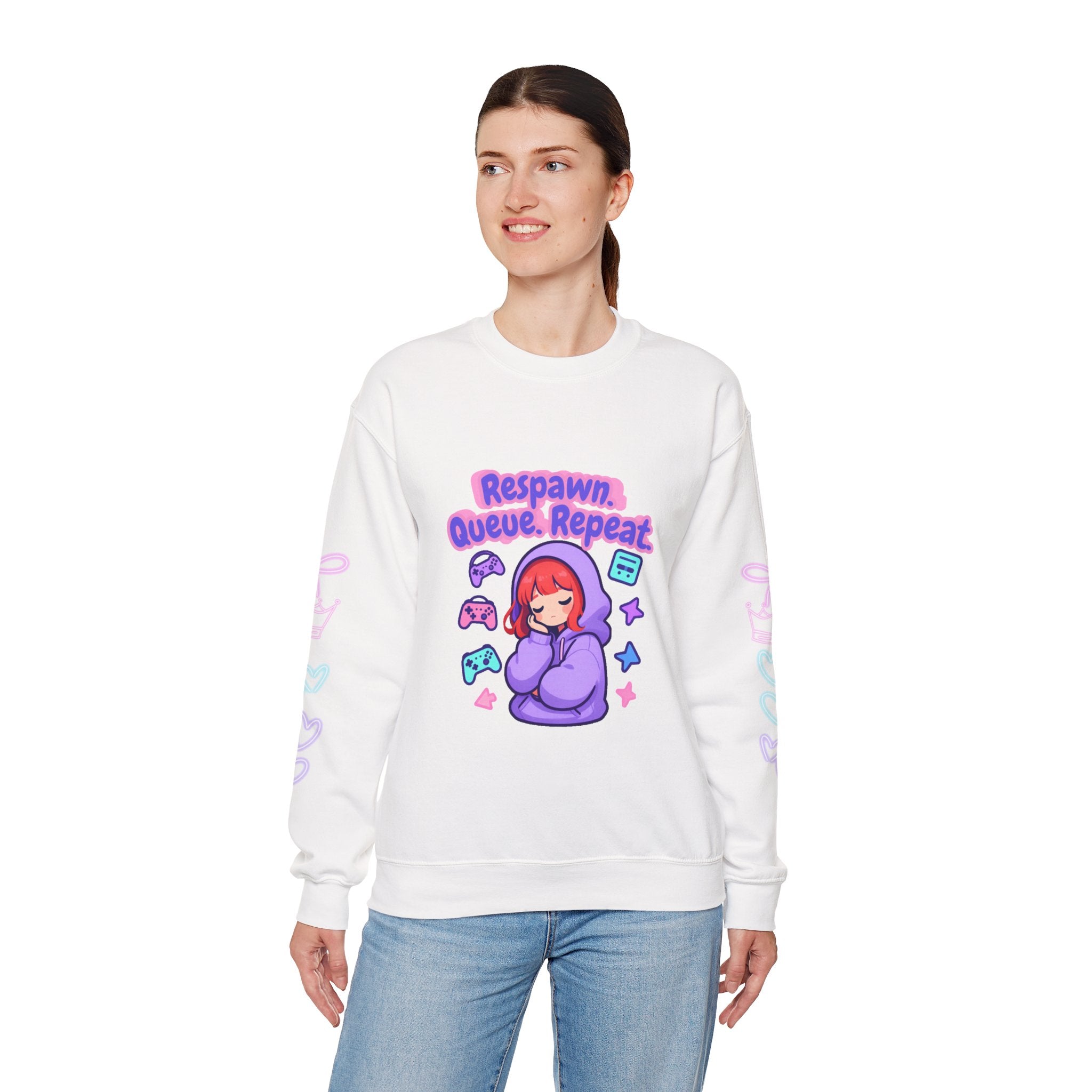 Respawn, Queue, Repeat Cozy Sweatshirt