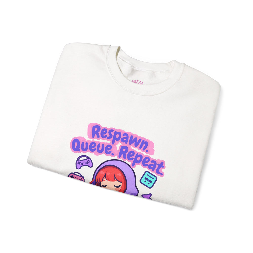 Respawn, Queue, Repeat Cozy Sweatshirt