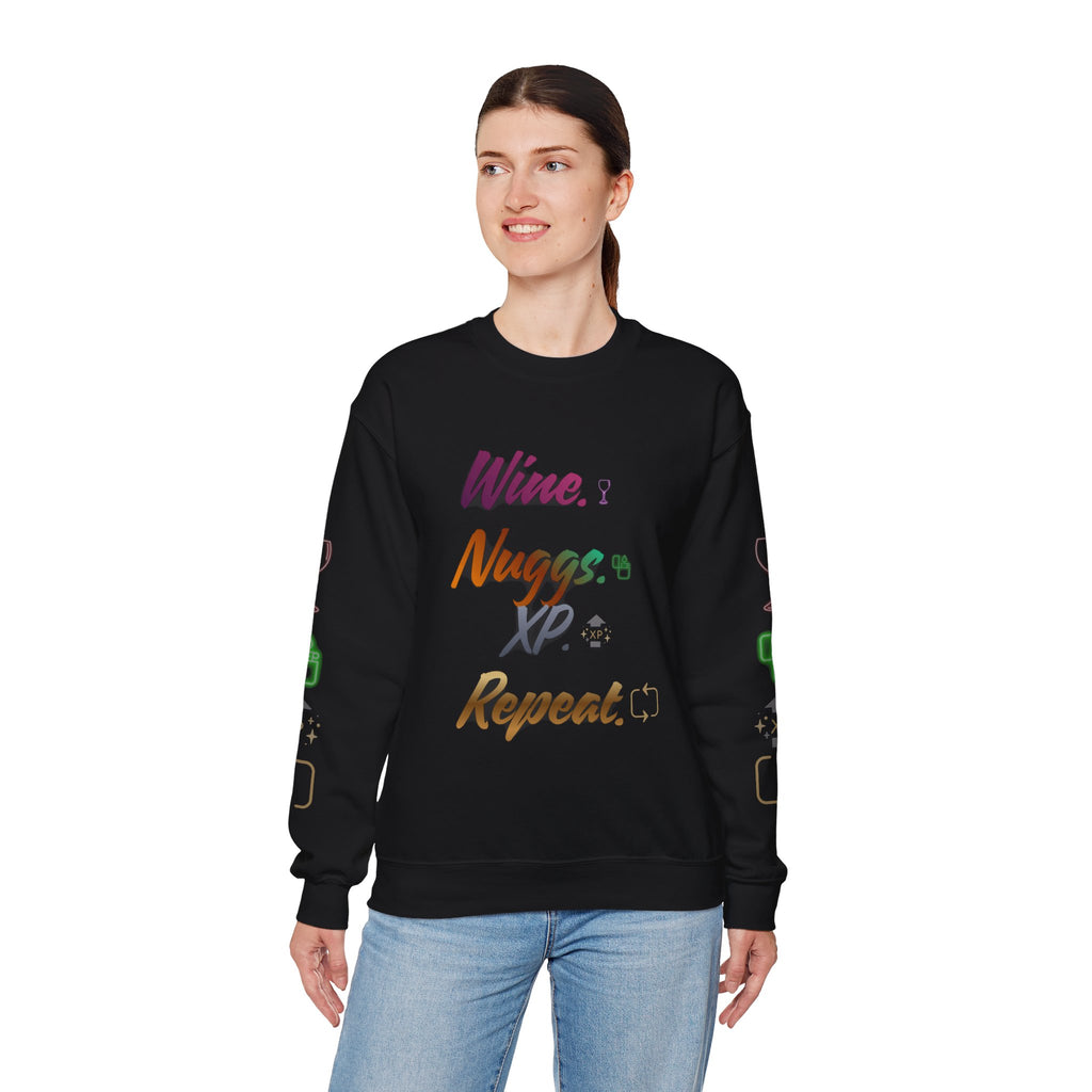 “Wine, Nuggs, XP, Repeat” Crewneck Sweatshirt