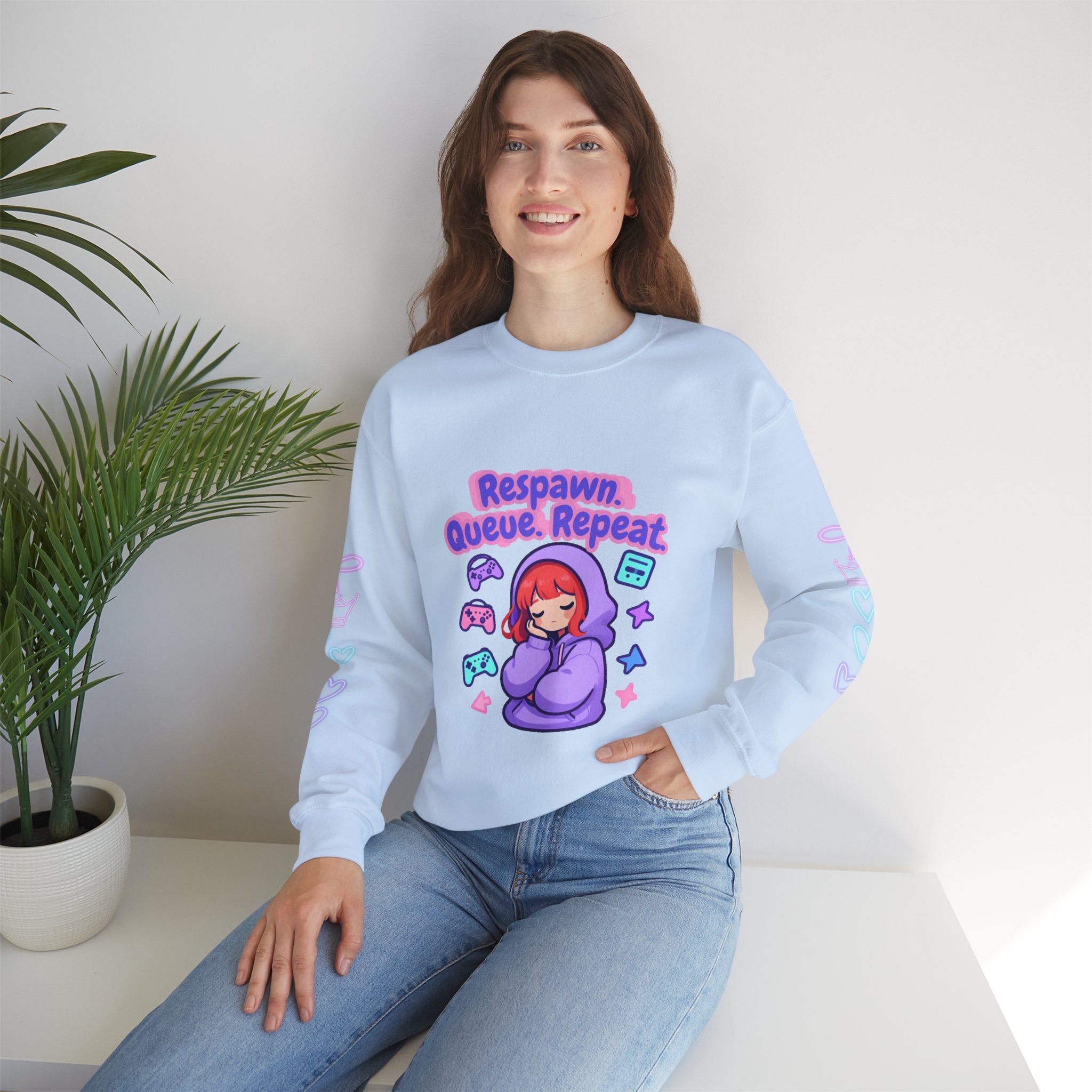 Respawn, Queue, Repeat Cozy Sweatshirt