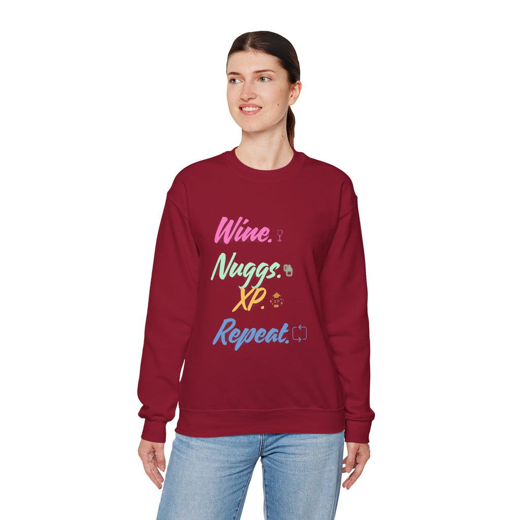 “Wine, Nuggs, XP, Repeat” Sweatshirt