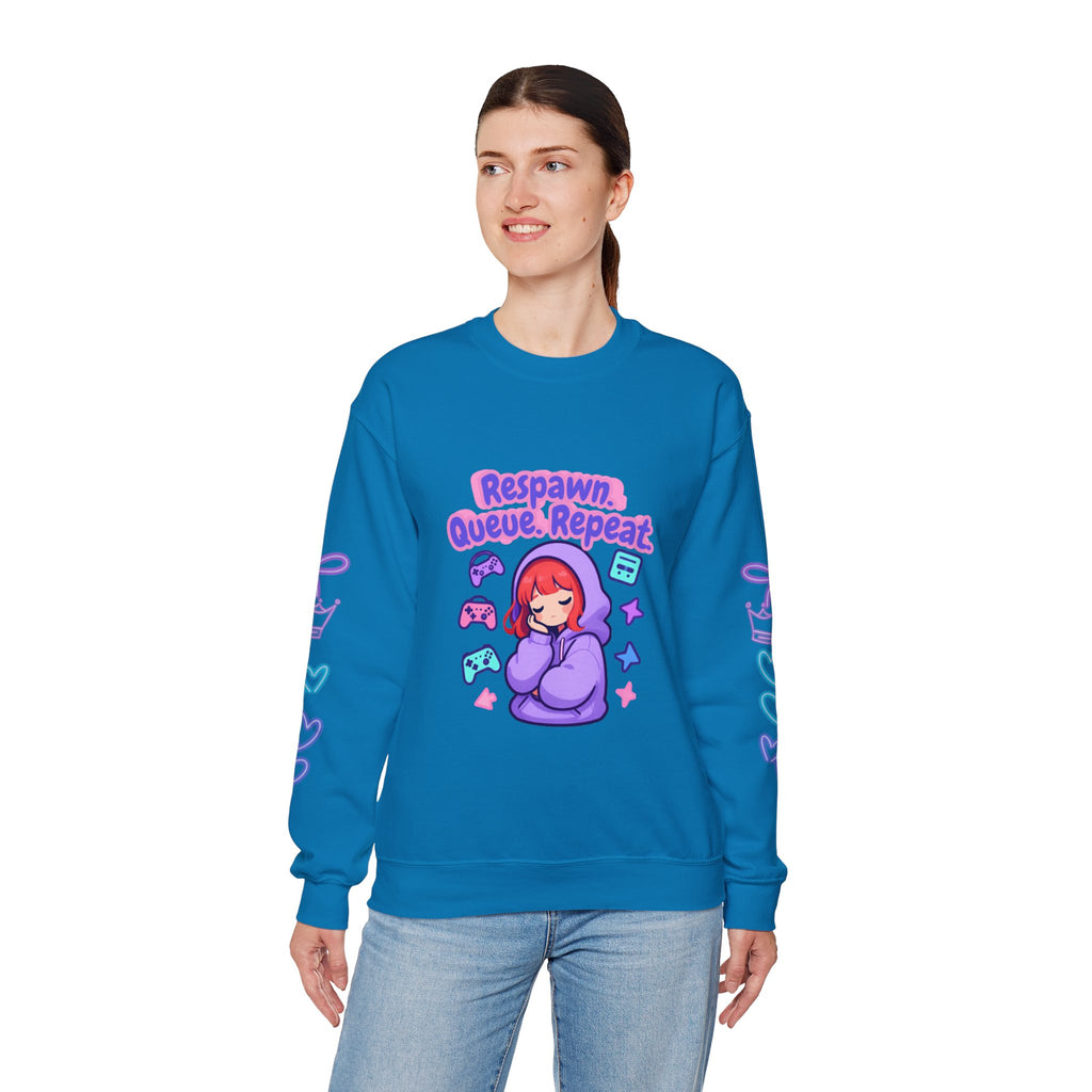 Respawn, Queue, Repeat Cozy Sweatshirt